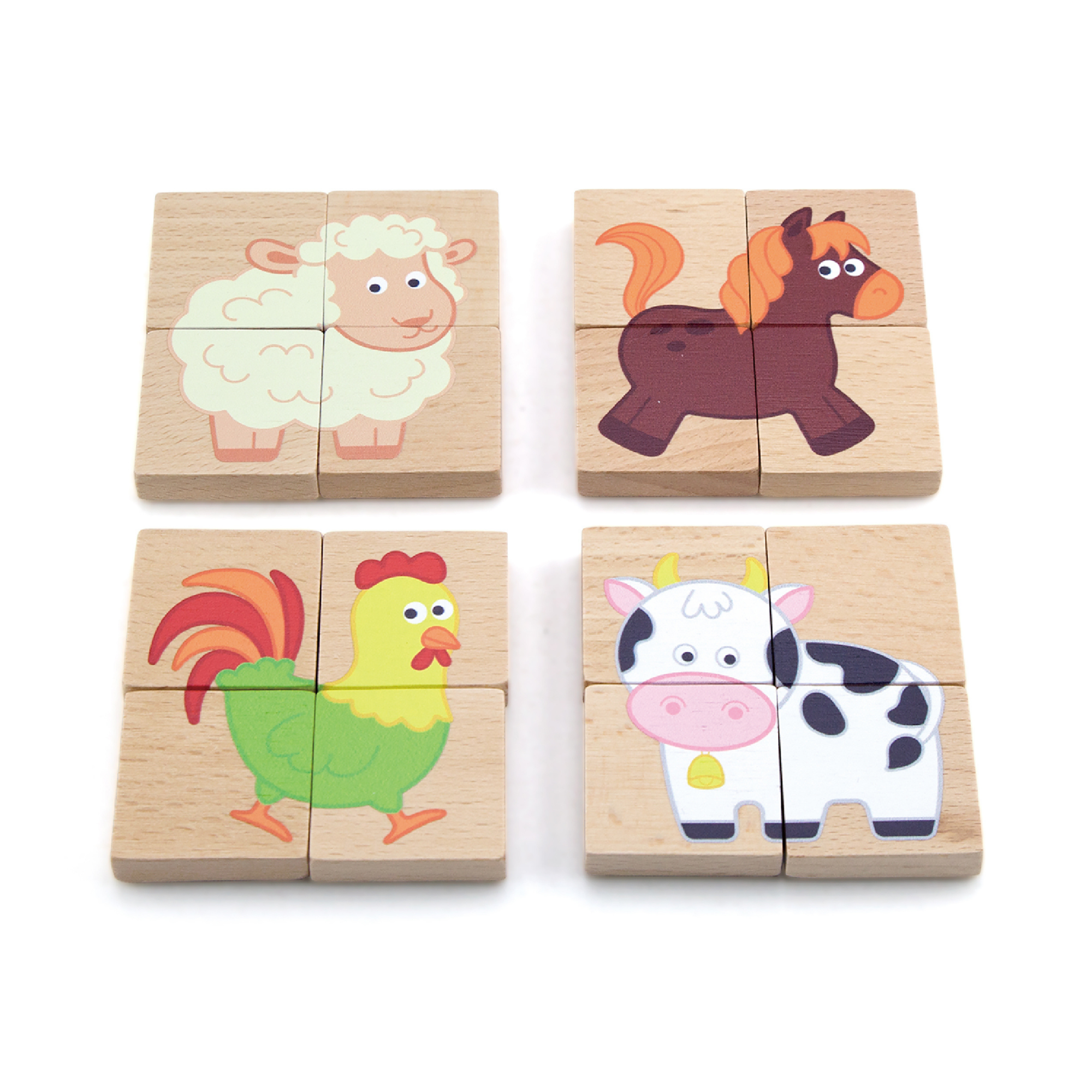 Viga Animals, 32 Piece Magnetic Block Puzzle, Montessori Wooden Toy, Develops Sensory, Cognitive & Fine Motor Skills, Non-Toxic & Eco-friendly Kids Educational Toy, Suitable for Children Aged 18M+