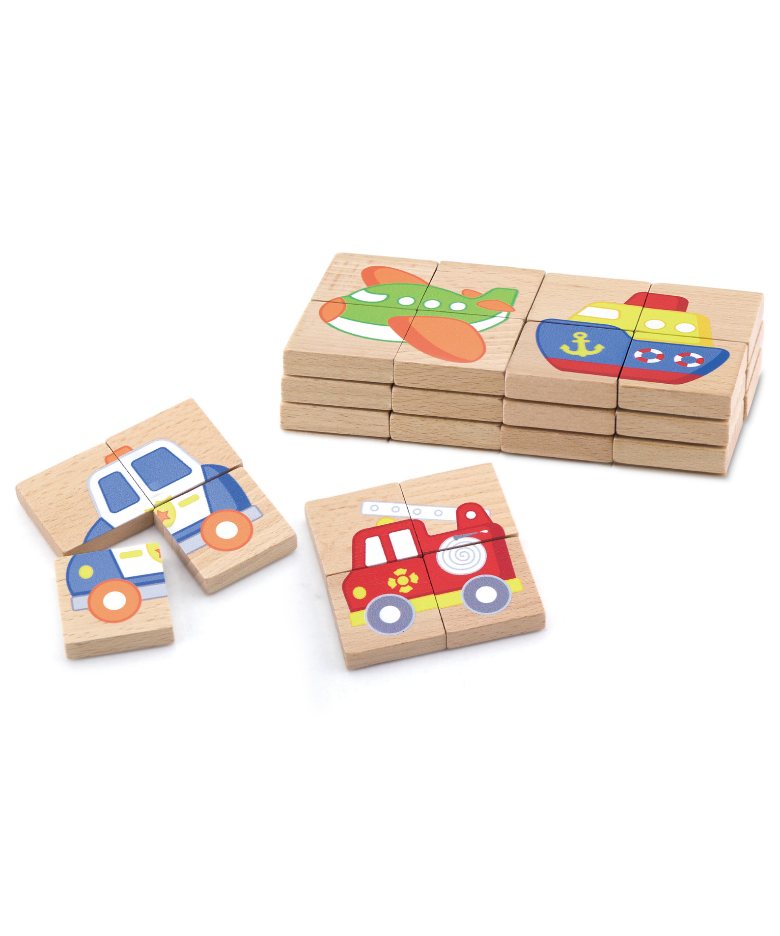 Viga Transportation, 32 Piece Magnetic Block Puzzle, Montessori Wooden Toy, Develops Sensory, Cognitive & Fine Motor Skills, Non-Toxic & Eco-friendly Kids Educational Toy, Suitable for Children 18M+