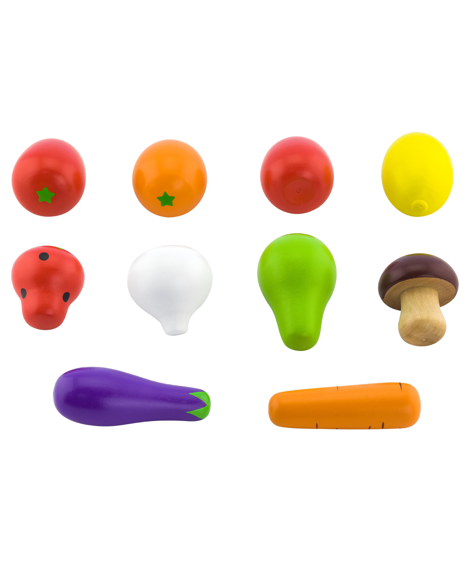 Viga Wooden Vegetable and Fruit Set for Kids  10-Piece Pretend Play Food Toy  Montessori-Inspired Learning for Roleplay Kitchens and Classrooms  Ages 3 and Up