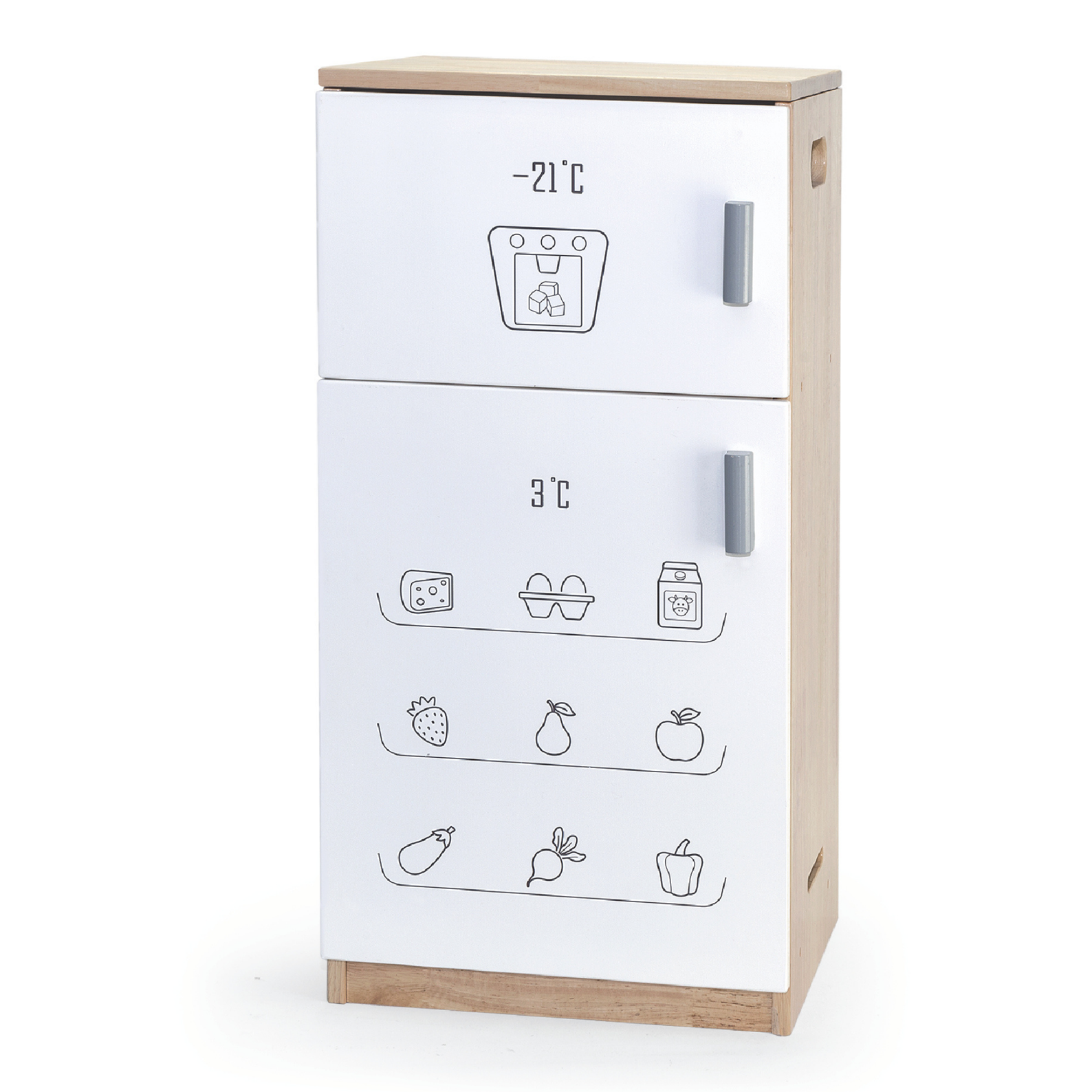 VIGA White Wooden Kitchen with Fridge  Pretend Play Cooking Set for Kids  Age 3 Years and Above