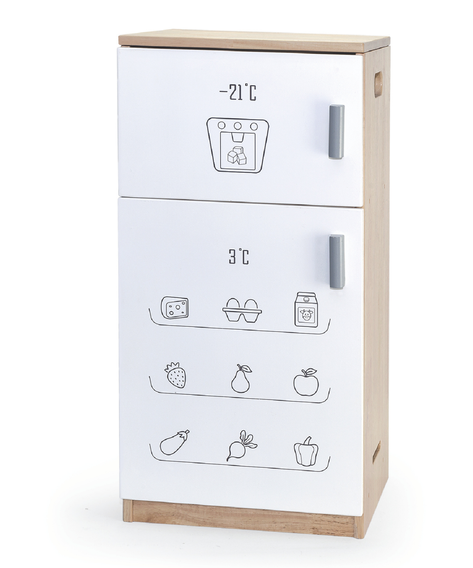 VIGA White Wooden Kitchen with Fridge  Pretend Play Cooking Set for Kids  Age 3 Years and Above