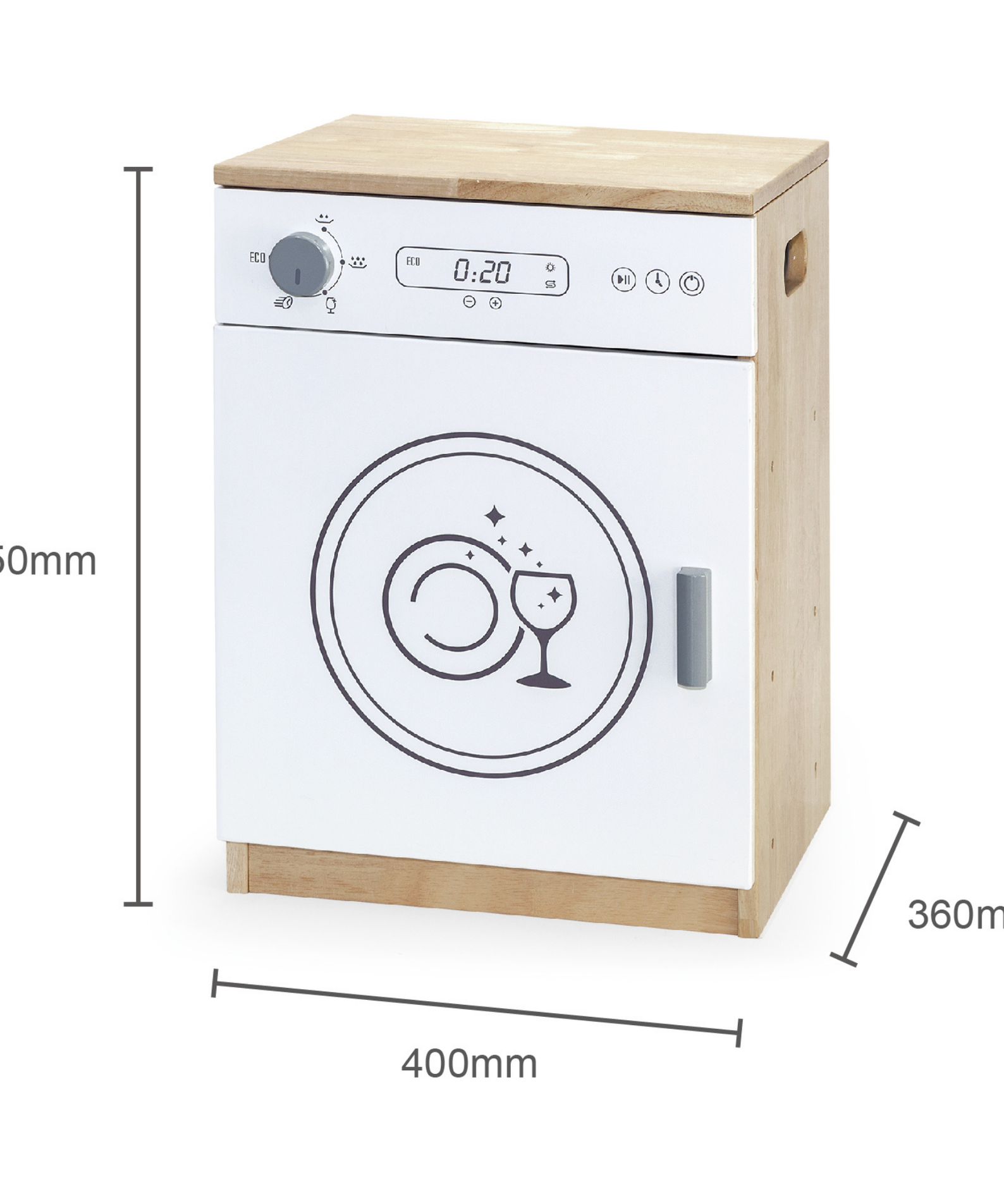 VIGA White Wooden Kitchen  Dish Washer Pretend Play Set for Kids  Age 3 Years and Above