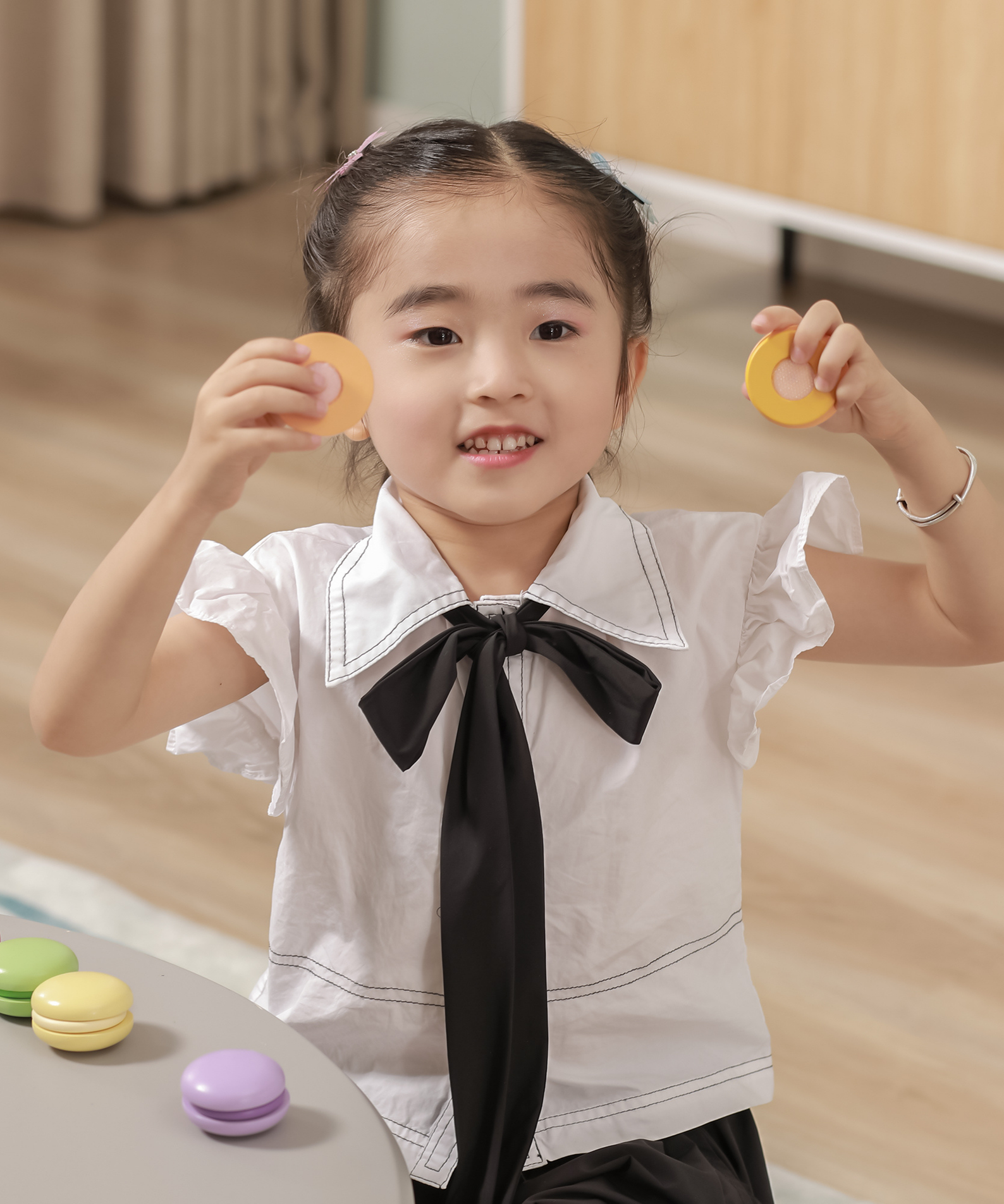 Viga Wooden Rainbow Macaron Cookie Set  Pretend Play Dessert Toy for Toddlers  Velcro-Attached Pieces  Non-Toxic Paint  Ages 18 Months and Up