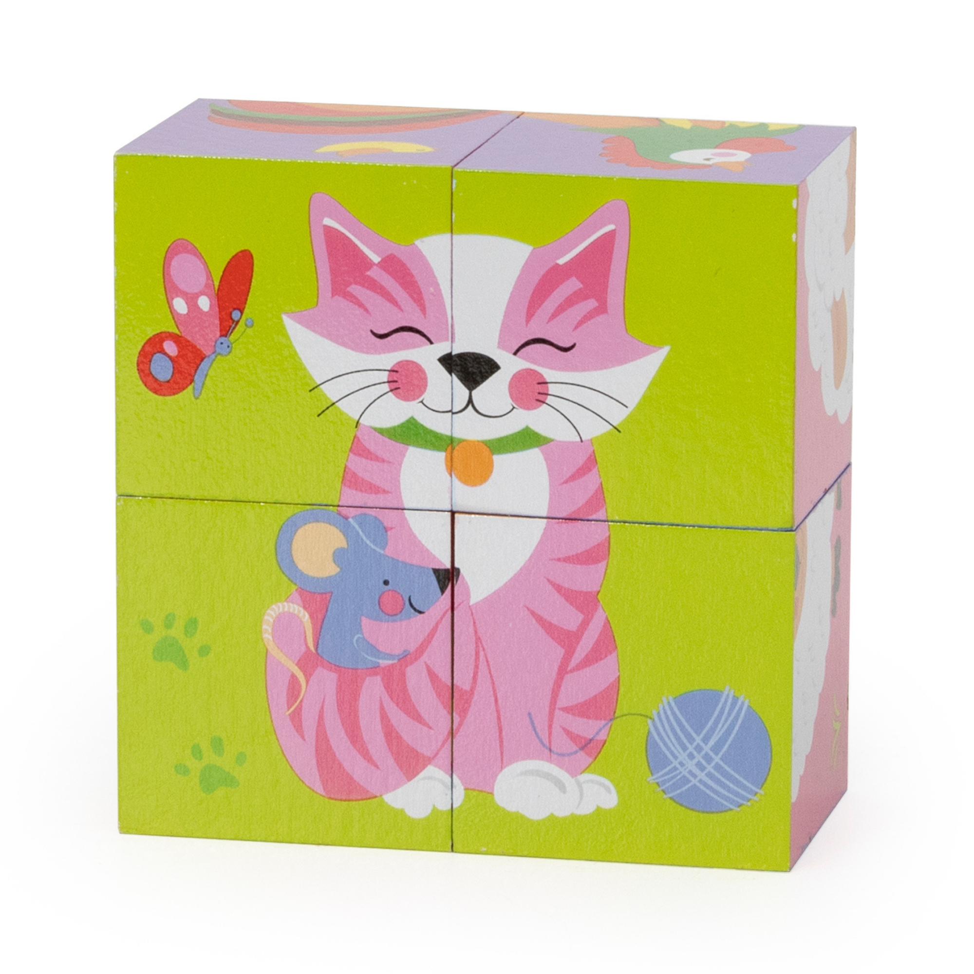 Viga Farm Animals, 6 Sided Cube Puzzle, Montessori Wooden Toy, Develops Sensory, Cognitive & Fine Motor Skills, Non-Toxic & Eco-friendly Kids Educational Toy, Suitable for Boys and Girls Aged 2Y+
