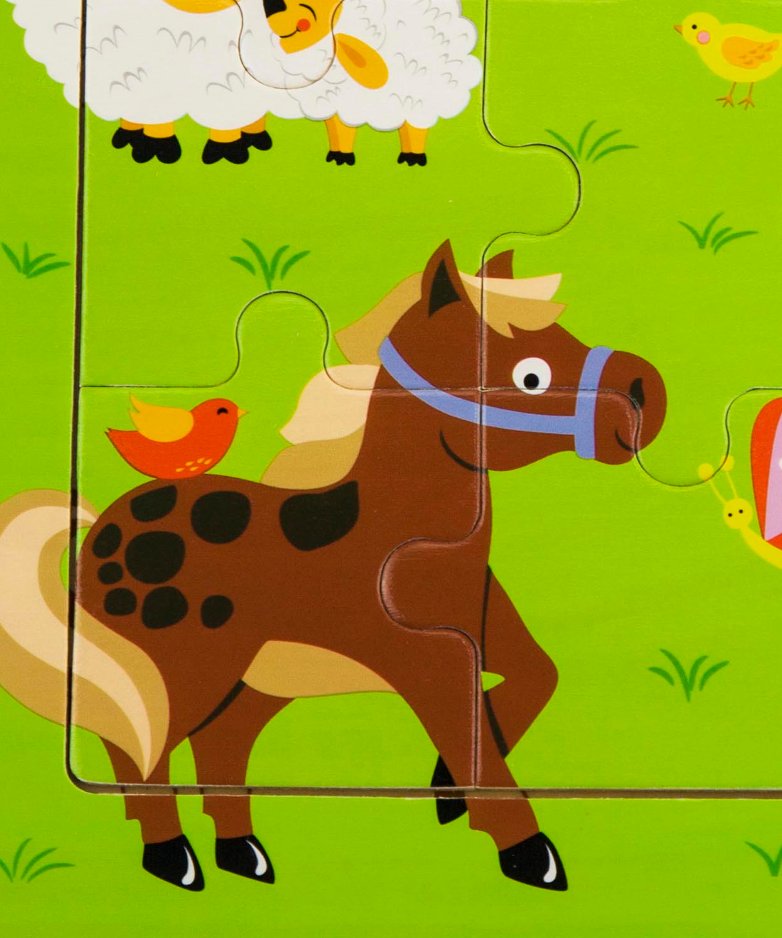 Viga Farm Animals, 9 Piece Jigsaw Puzzle, Montessori Wooden Toy, Develops Sensory, Cognitive & Fine Motor Skills, Non-Toxic & Eco-friendly Kids Educational Toy, Suitable for Boys and Girls Aged 18M+