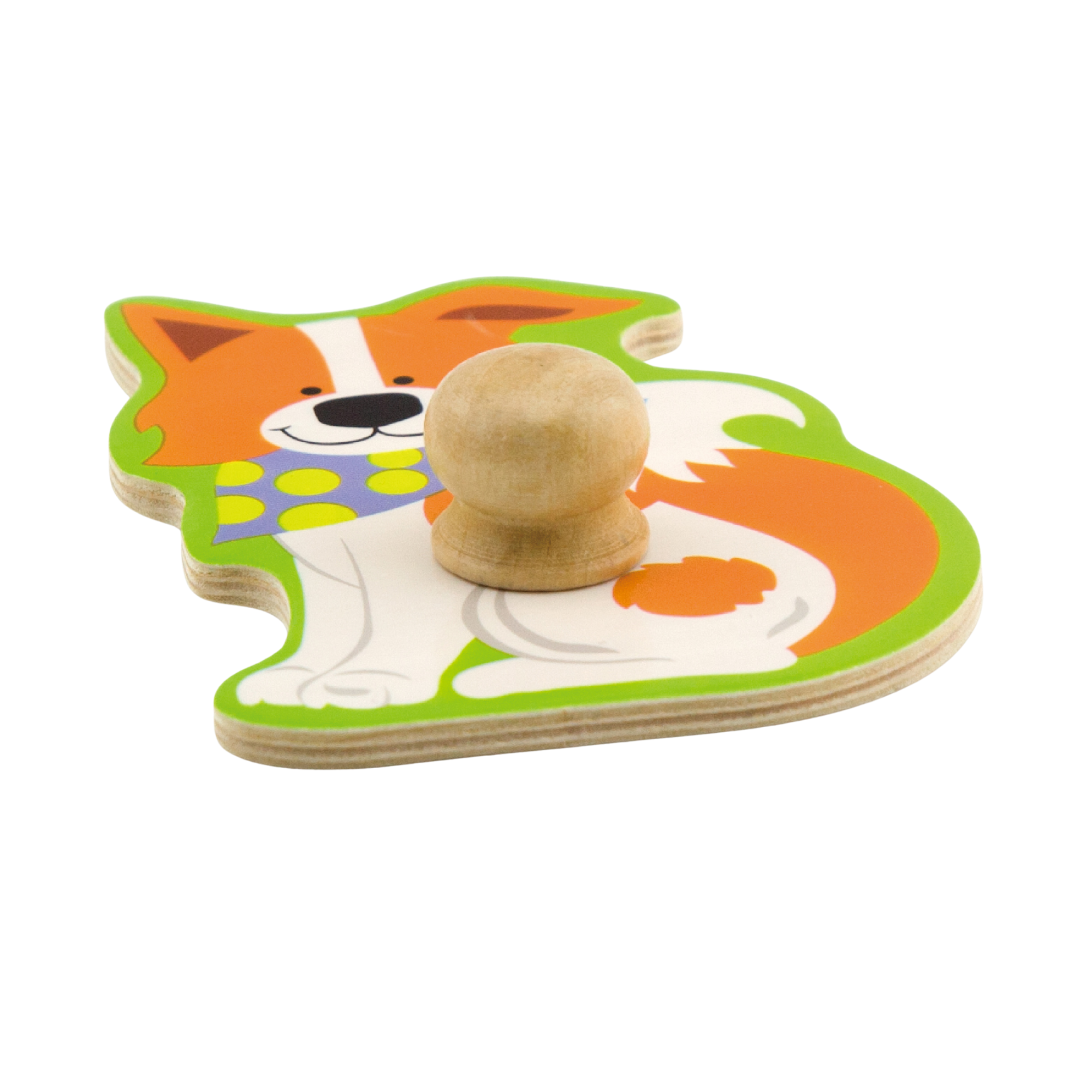 Viga Farm Animals, 4 Piece Knob Puzzle, Montessori Wooden Toy, Develops Sensory, Cognitive & Fine Motor Skills, Non-Toxic & Eco-friendly Kids Educational Toy, Suitable for Boys and Girls Aged 12M+