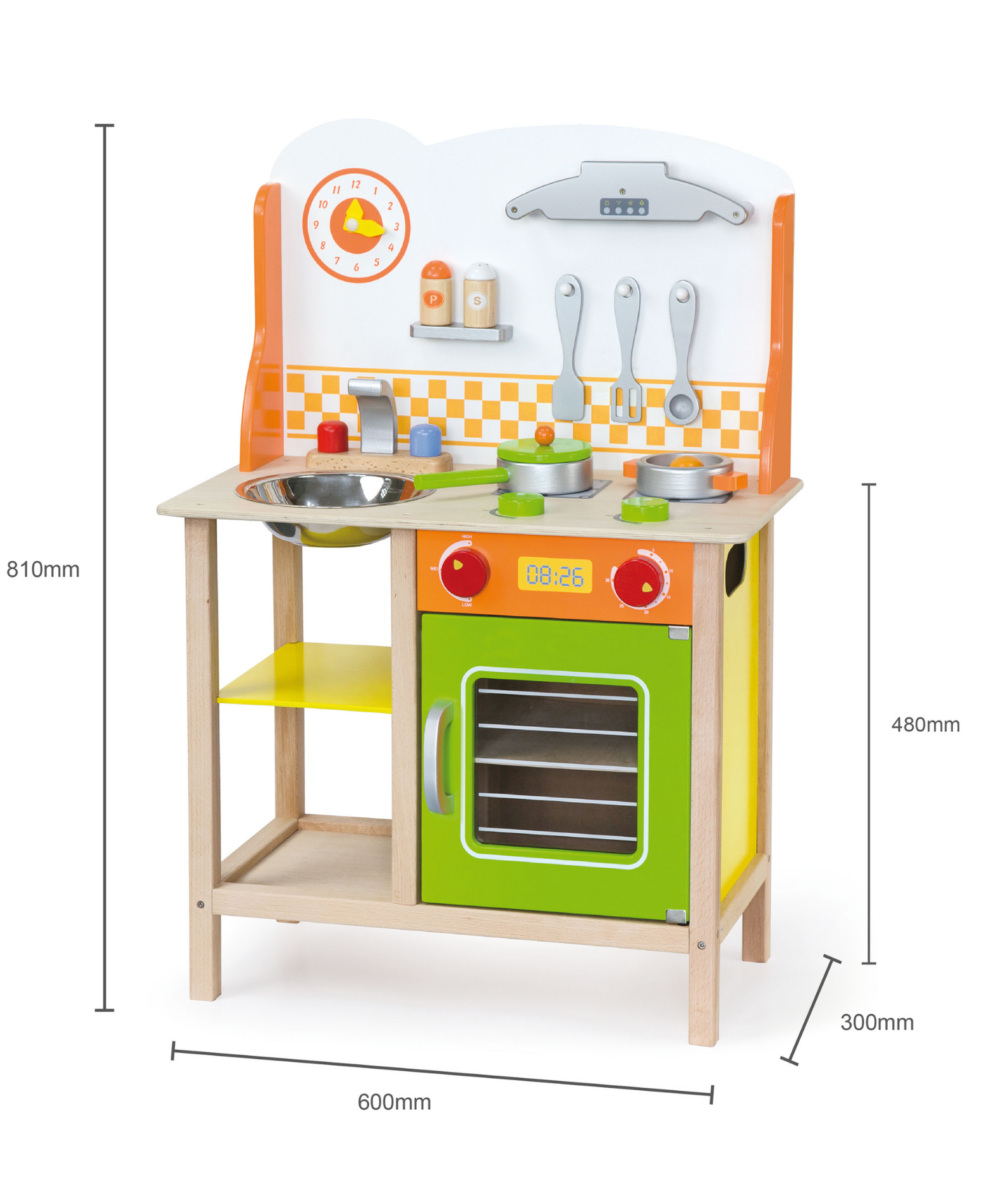 VIGA Wooden Fantastic Kitchen with Accessories  Pretend Play Cooking Set for Kids  Age 3 Years and Above