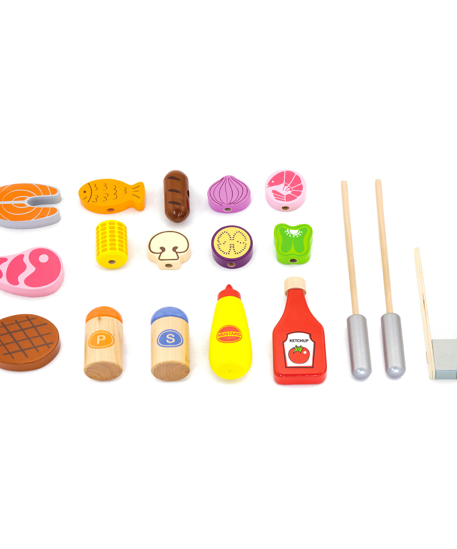 VIGA Wooden Standing BBQ Pretend Play Set for Kids  Age 3 to 6 Years