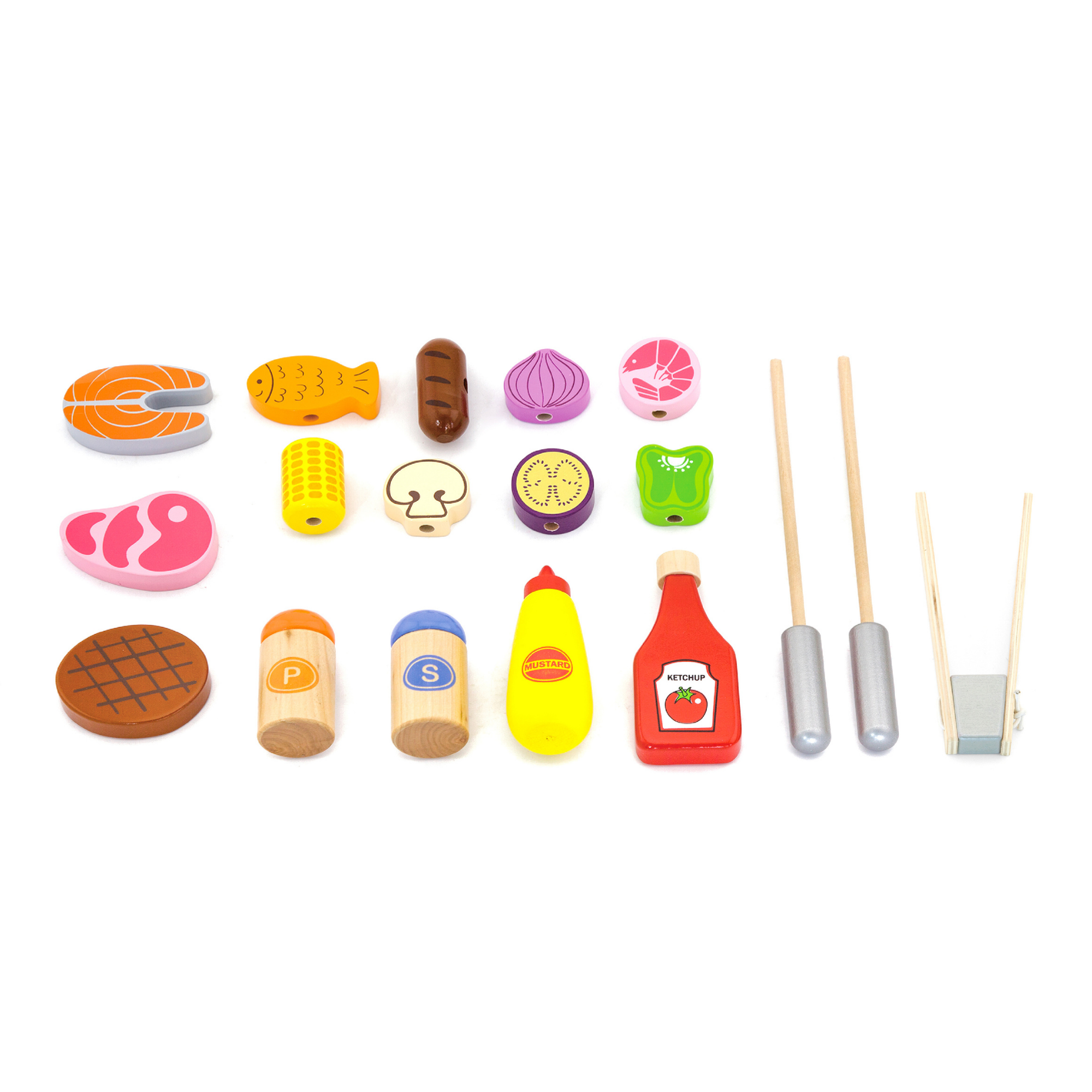 VIGA Wooden Standing BBQ Pretend Play Set for Kids  Age 3 to 6 Years