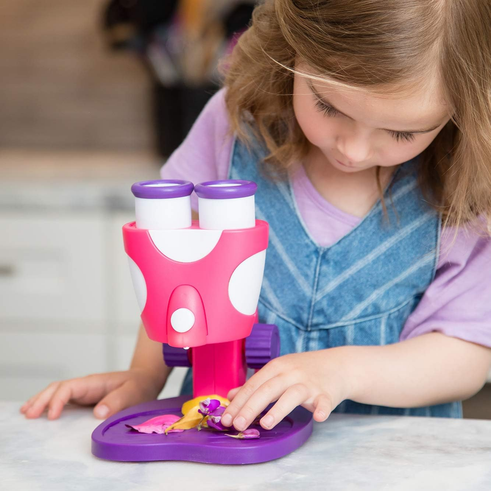Learning Resources GeoSafari Jr. My First Microscope, Pink, 8x Magnification, Preschool Science Tool, Ages 3+