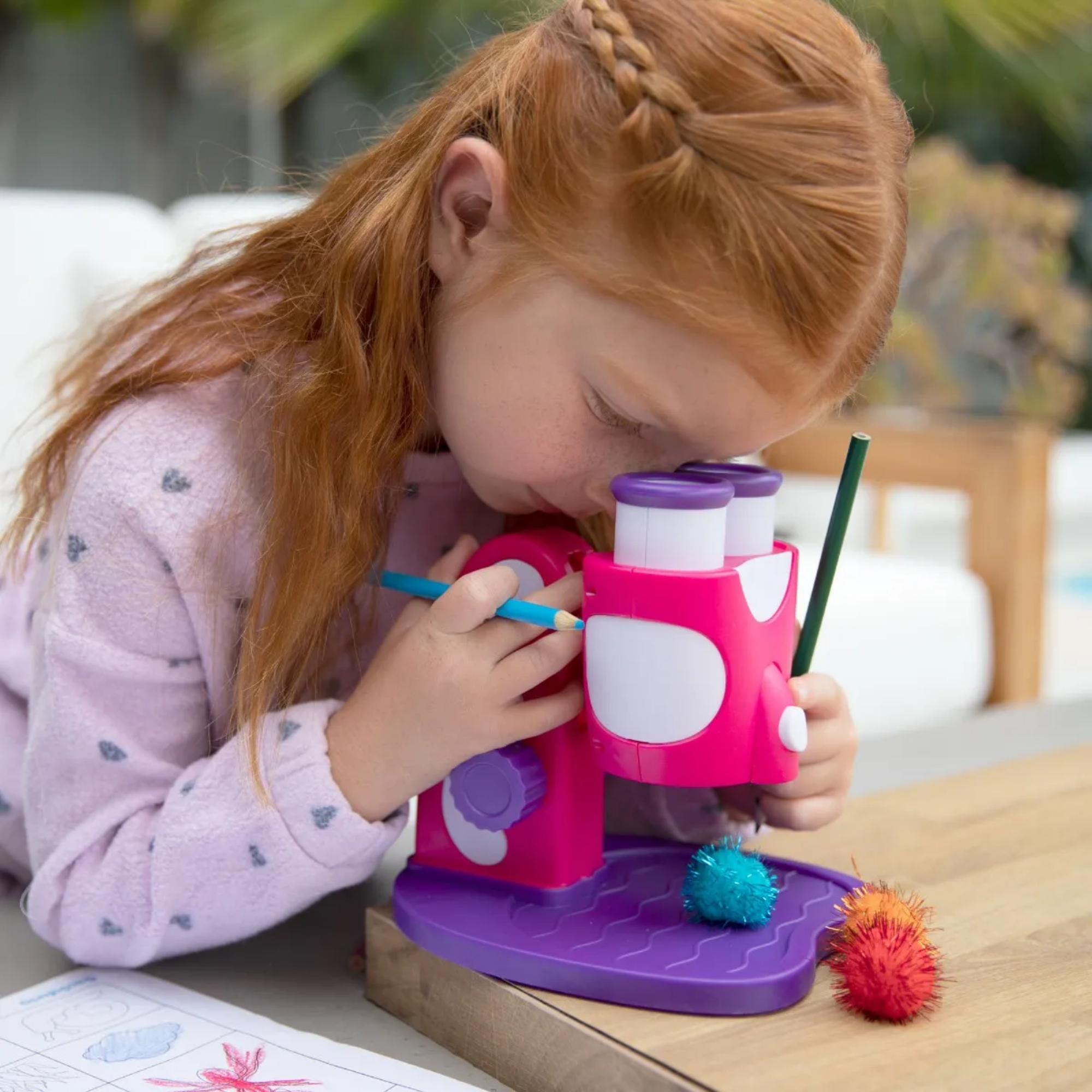 Learning Resources GeoSafari Jr. My First Microscope, Pink, 8x Magnification, Preschool Science Tool, Ages 3+