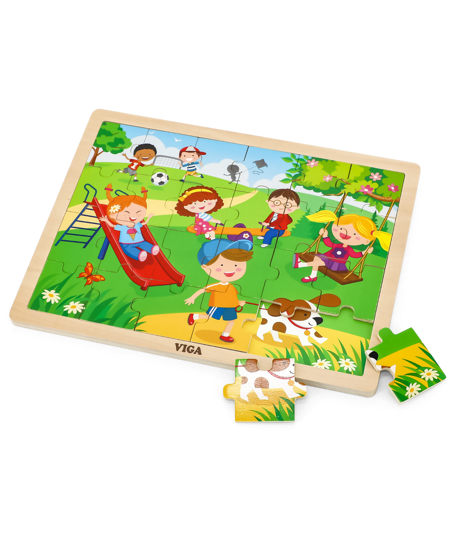 Viga Spring, Seasonal, 24 Piece Jigsaw Puzzle, Montessori Wooden Toy, Develops Sensory, Cognitive & Fine Motor Skills, Non-Toxic & Eco-friendly Kids Educational Toy, Suitable for Children Aged 2Y+