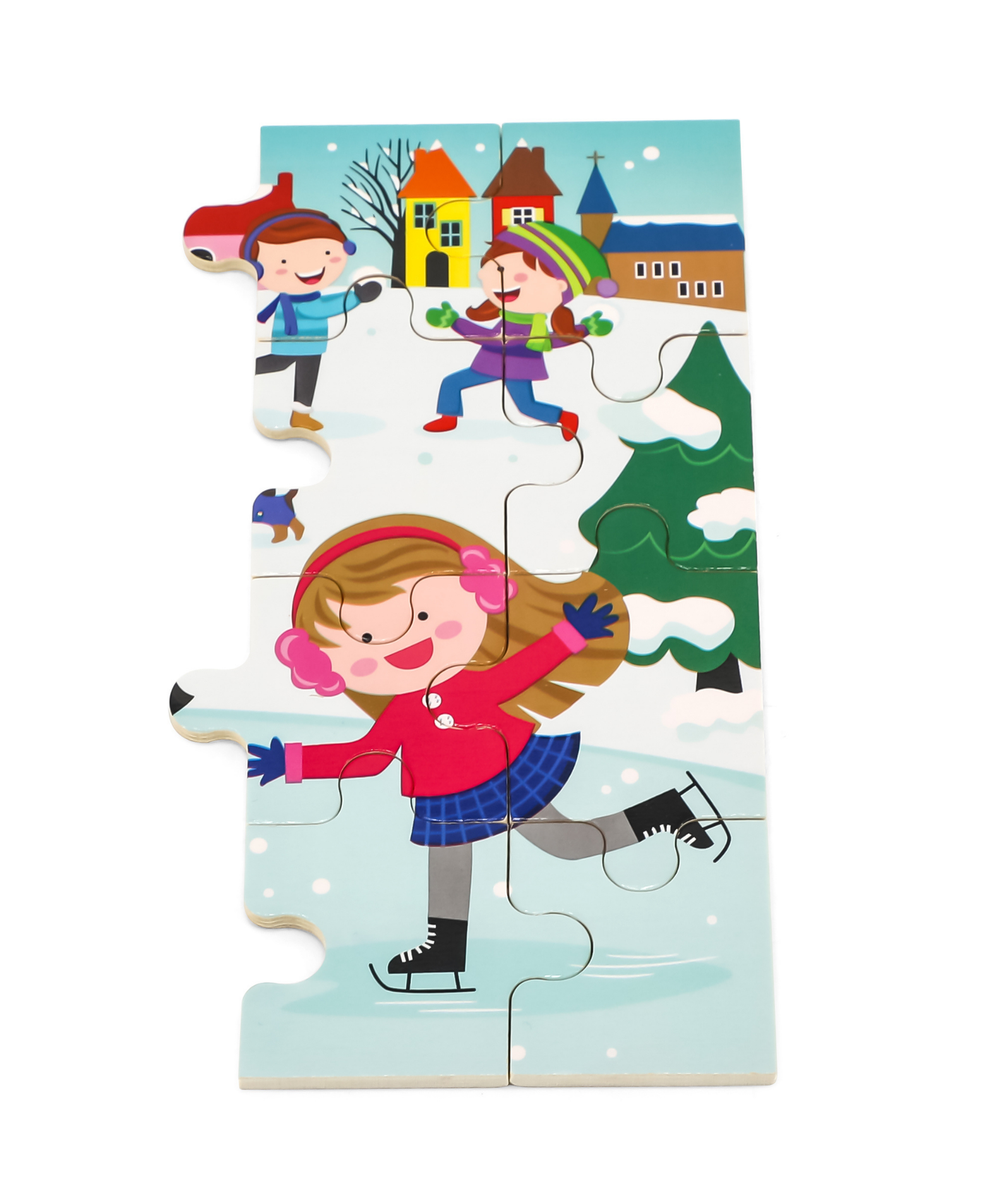 Viga Winter, Seasonal, 24 Piece Jigsaw Puzzle, Montessori Wooden Toy, Develops Sensory, Cognitive & Fine Motor Skills, Non-Toxic & Eco-friendly Kids Educational Toy, Suitable for Children Aged 2Y+