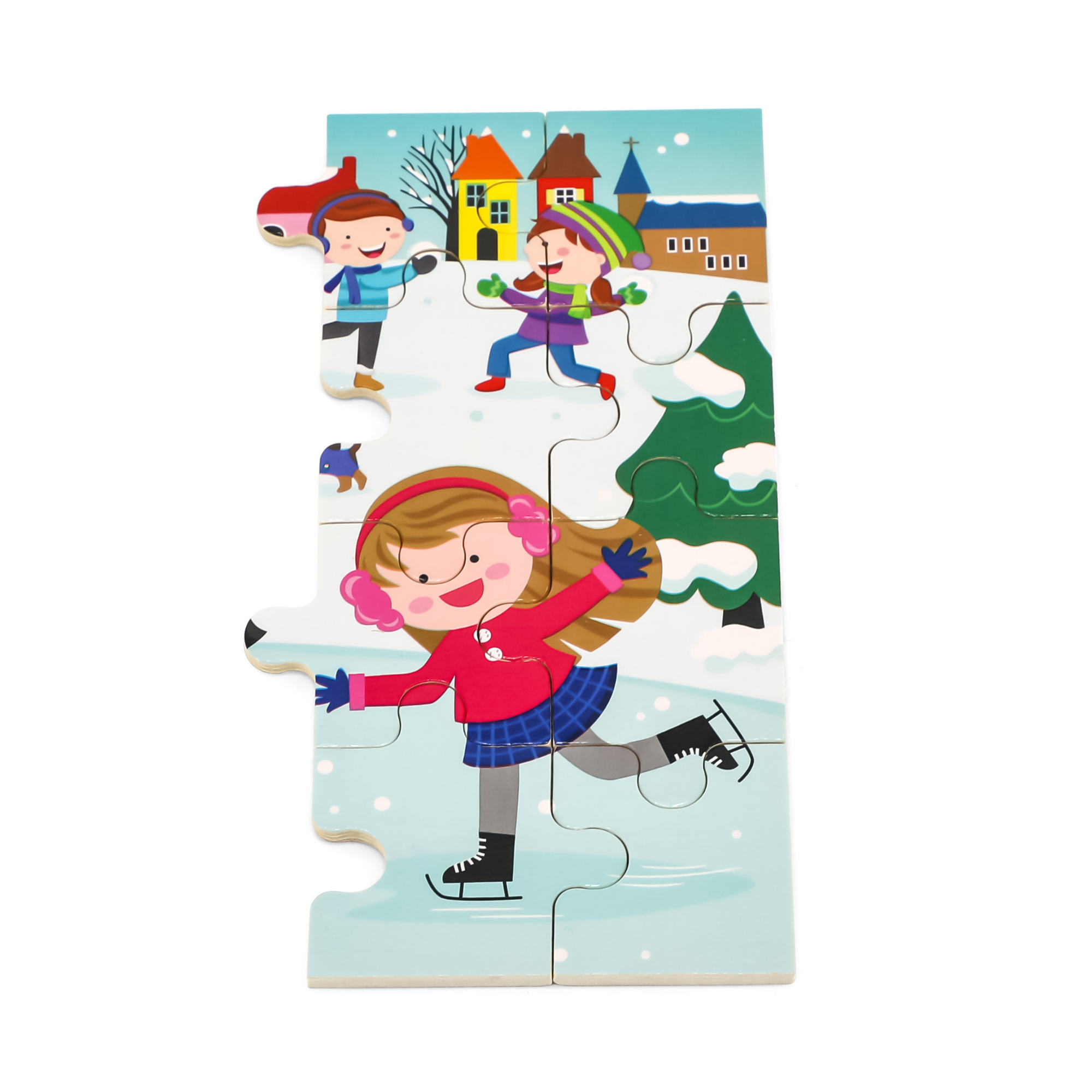 Viga Winter, Seasonal, 24 Piece Jigsaw Puzzle, Montessori Wooden Toy, Develops Sensory, Cognitive & Fine Motor Skills, Non-Toxic & Eco-friendly Kids Educational Toy, Suitable for Children Aged 2Y+