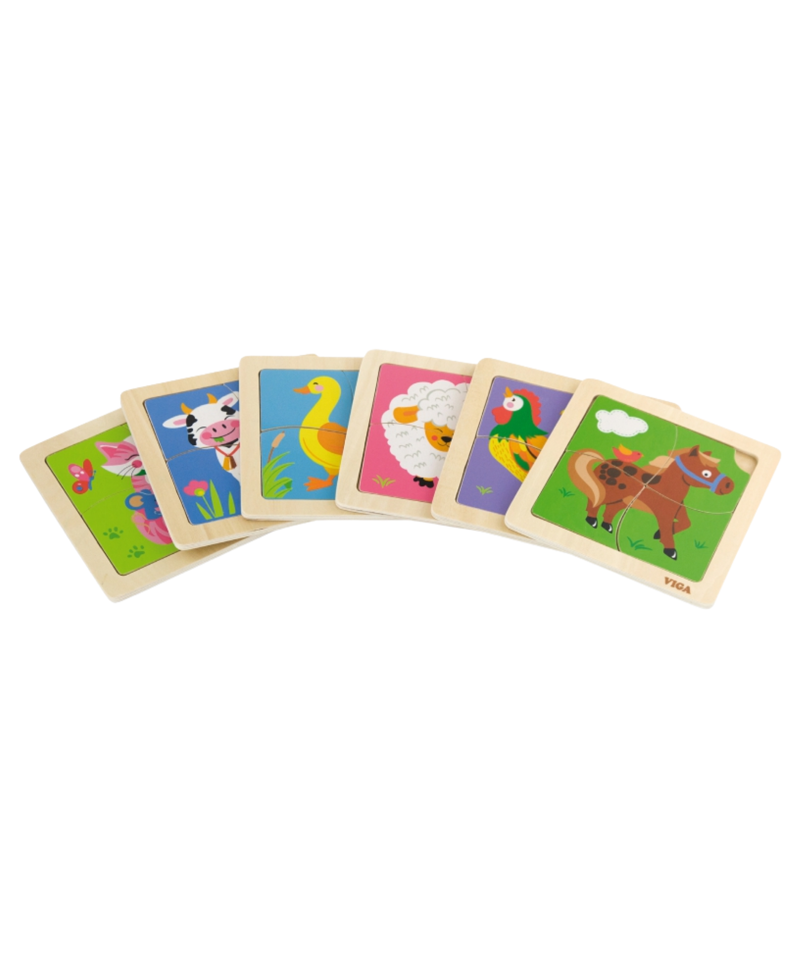 Viga Horse, 4 Piece Block Puzzle, Montessori Wooden Toy, Develops Sensory, Cognitive & Fine Motor Skills, Non-Toxic & Eco-friendly Kids Educational Toy, Suitable for Boys and Girls Aged 12M+