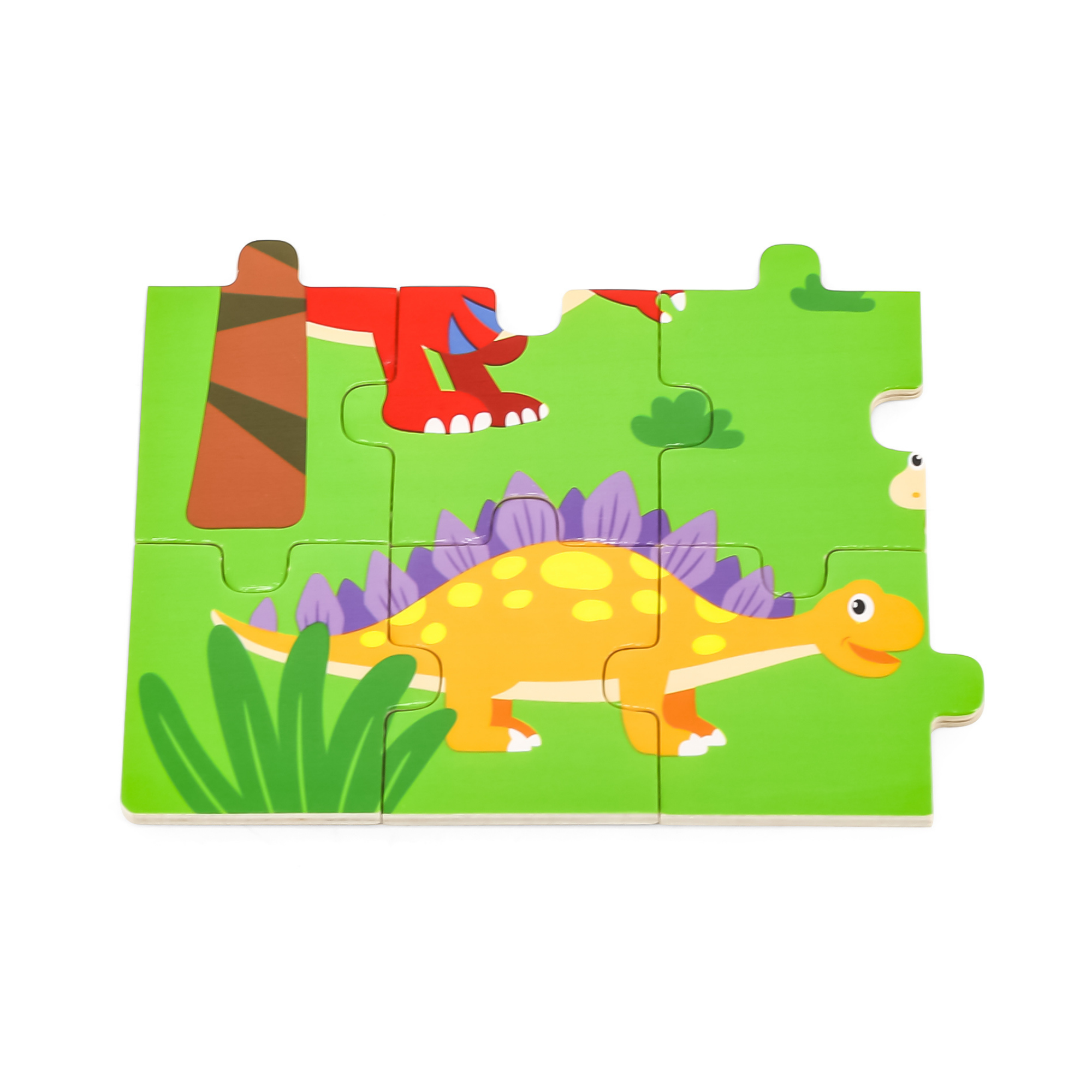 Viga Dinosaurs, 24 Piece Jigsaw Puzzle, Montessori Wooden Toy, Develops Sensory, Cognitive & Fine Motor Skills, Non-Toxic & Eco-friendly Kids Educational Toy, Suitable for Boys and Girls Aged 2Y+
