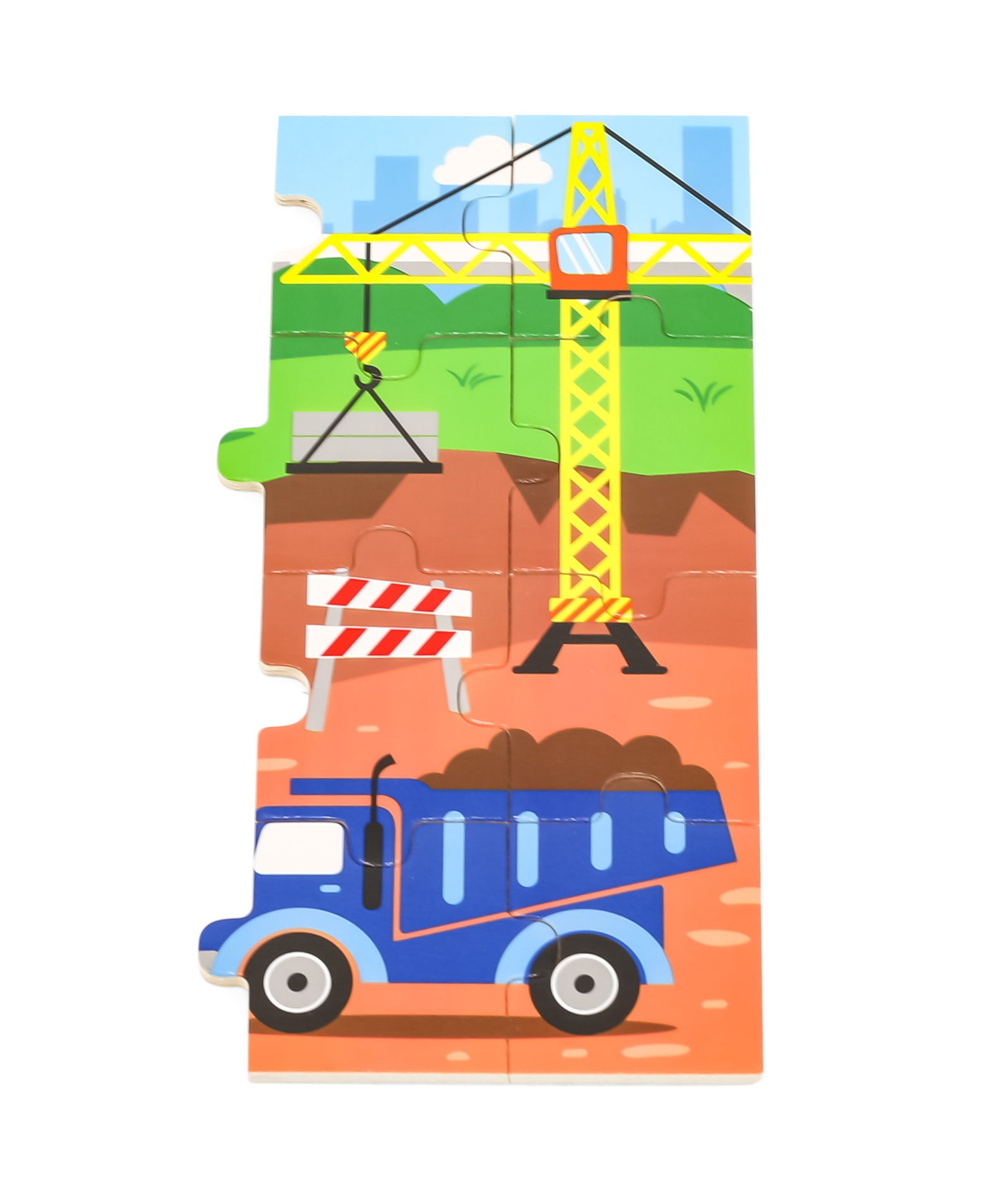 Viga Construction Vehicles, 24 Piece Jigsaw Puzzle, Montessori Wooden Toy, Develops Sensory, Cognitive & Fine Motor Skills, Non-Toxic & Eco-friendly Kids Educational Toy, Suitable for Children 2Y+