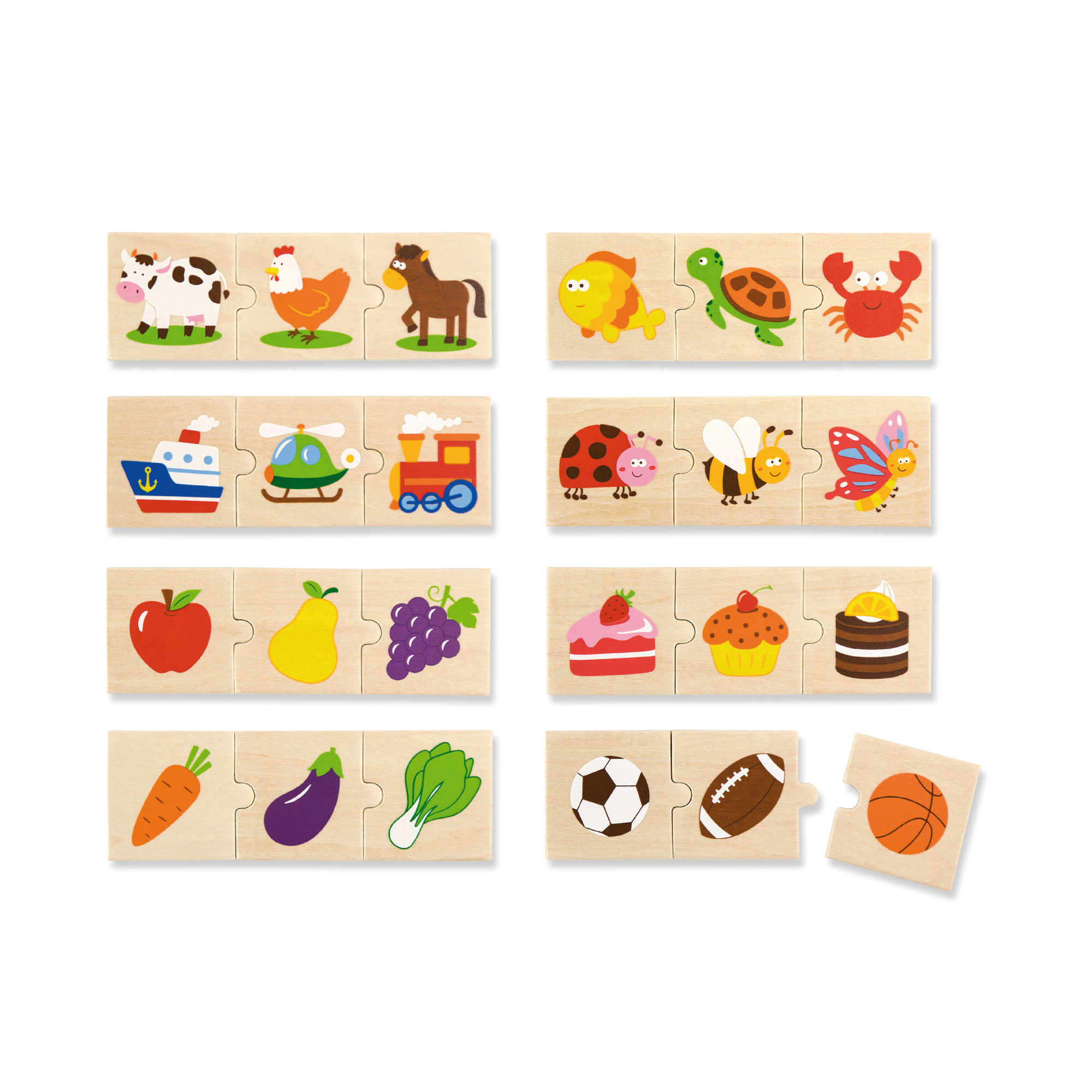 Viga General Categorizing, 24 Piece Mix & Match Puzzle, Montessori Wooden Toy, Develops Sensory, Cognitive & Fine Motor Skills, Non-Toxic & Eco-friendly Kids Educational Toy, 18M+