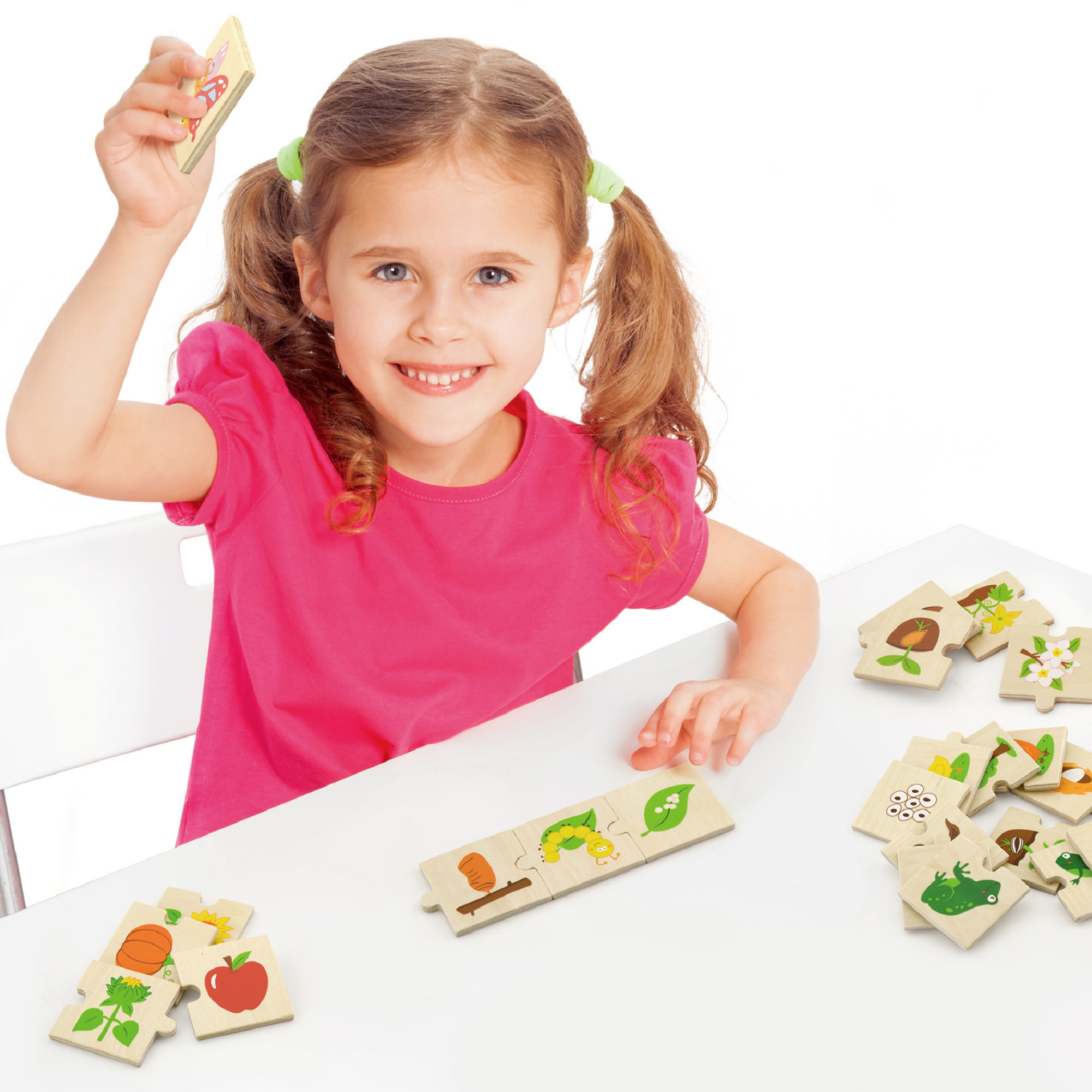 Viga Growing Plants & Animals, 24 Piece Mix & Match Puzzle, Montessori Wooden Toy, Develops Sensory, Cognitive & Fine Motor Skills, Non-Toxic & Eco-friendly Kids Educational Toy, 18M+