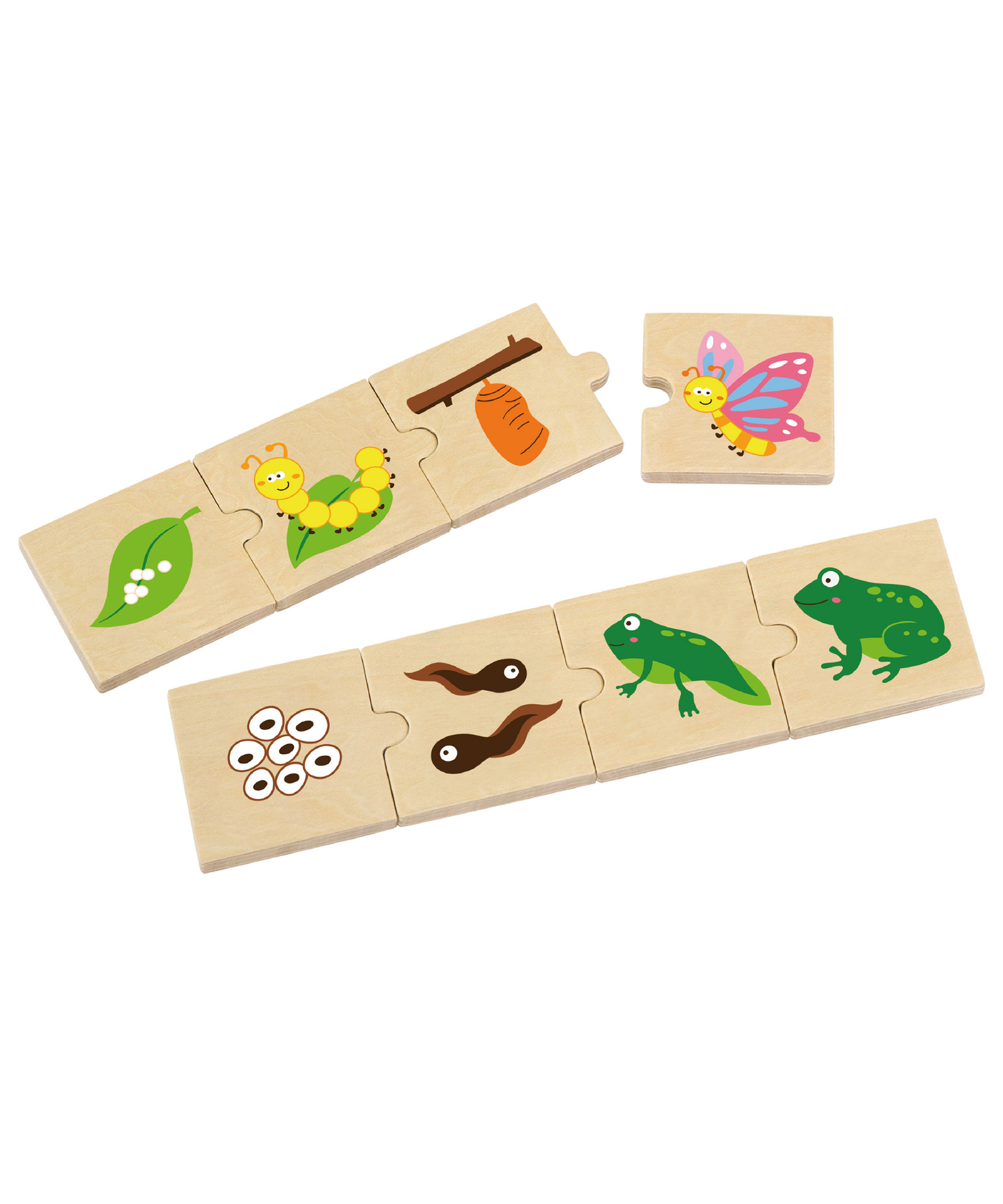 Viga Growing Plants & Animals, 24 Piece Mix & Match Puzzle, Montessori Wooden Toy, Develops Sensory, Cognitive & Fine Motor Skills, Non-Toxic & Eco-friendly Kids Educational Toy, 18M+