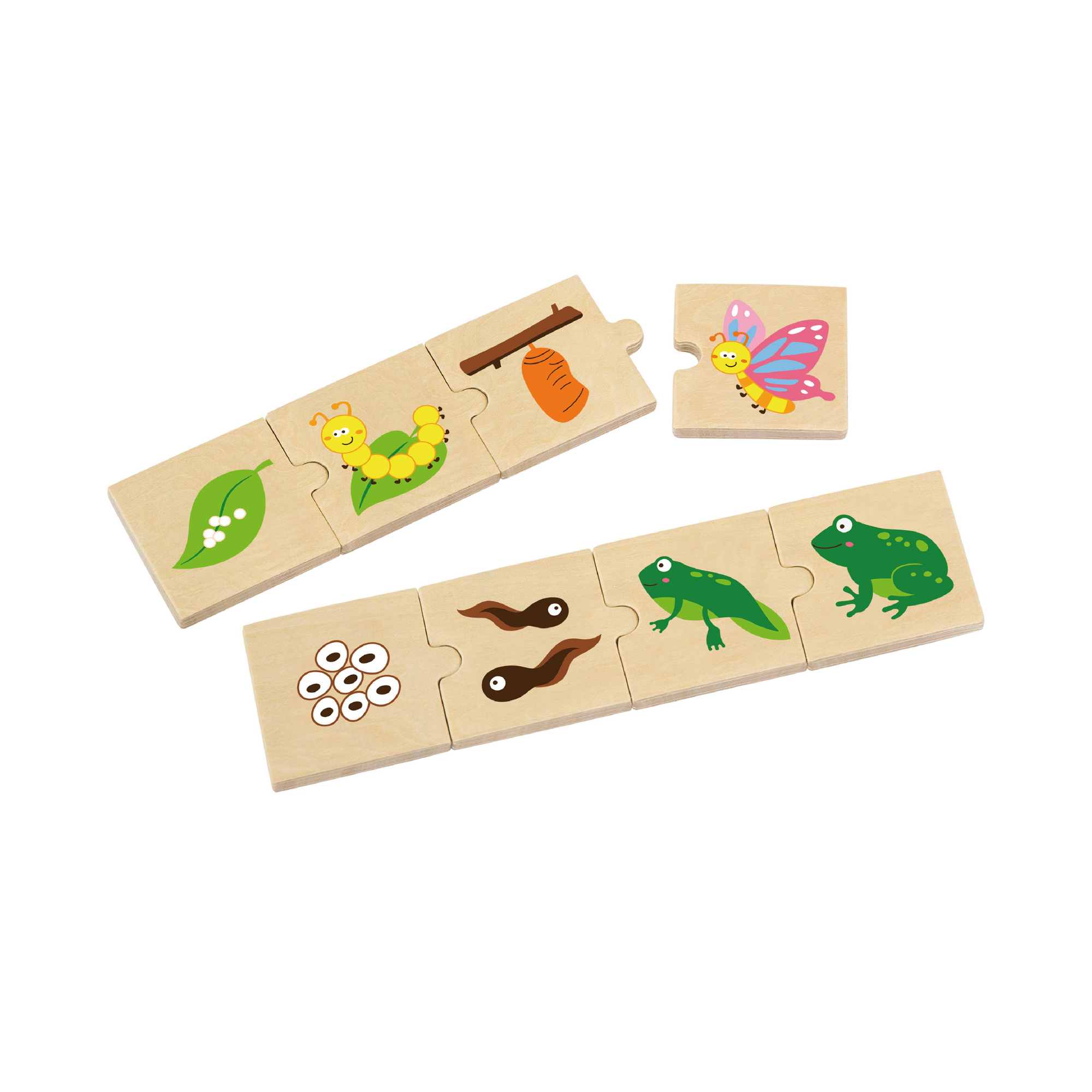 Viga Growing Plants & Animals, 24 Piece Mix & Match Puzzle, Montessori Wooden Toy, Develops Sensory, Cognitive & Fine Motor Skills, Non-Toxic & Eco-friendly Kids Educational Toy, 18M+