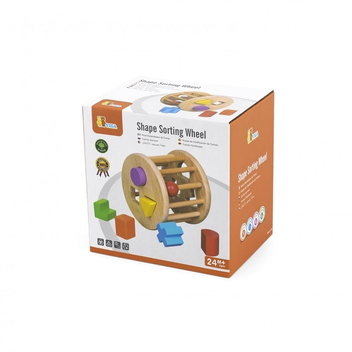 VIGA Shape Sorting Wheel, Montessori Educational Toy for Ages 2 and Up