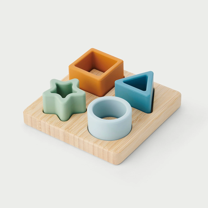 TickiT Geometric Shape Neutral Puzzle – Wooden Sensory Shape Sorting & Matching Toy