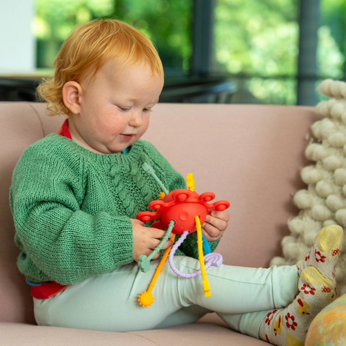 TickiT Zip Pull Rainbow – Silicone Sensory Zip Pull Fidget Toy for Fine Motor Development