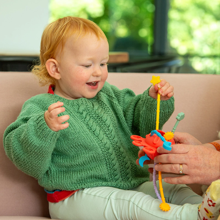 TickiT Zip Pull Rainbow – Silicone Sensory Zip Pull Fidget Toy for Fine Motor Development