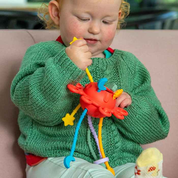 TickiT Zip Pull Rainbow – Silicone Sensory Zip Pull Fidget Toy for Fine Motor Development