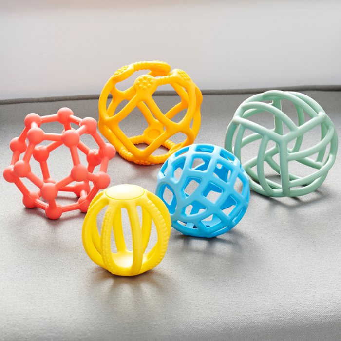 SiliSoft® Flexi Balls (Rainbow) – Flexible Silicone Sensory Play Balls (Set of 5)