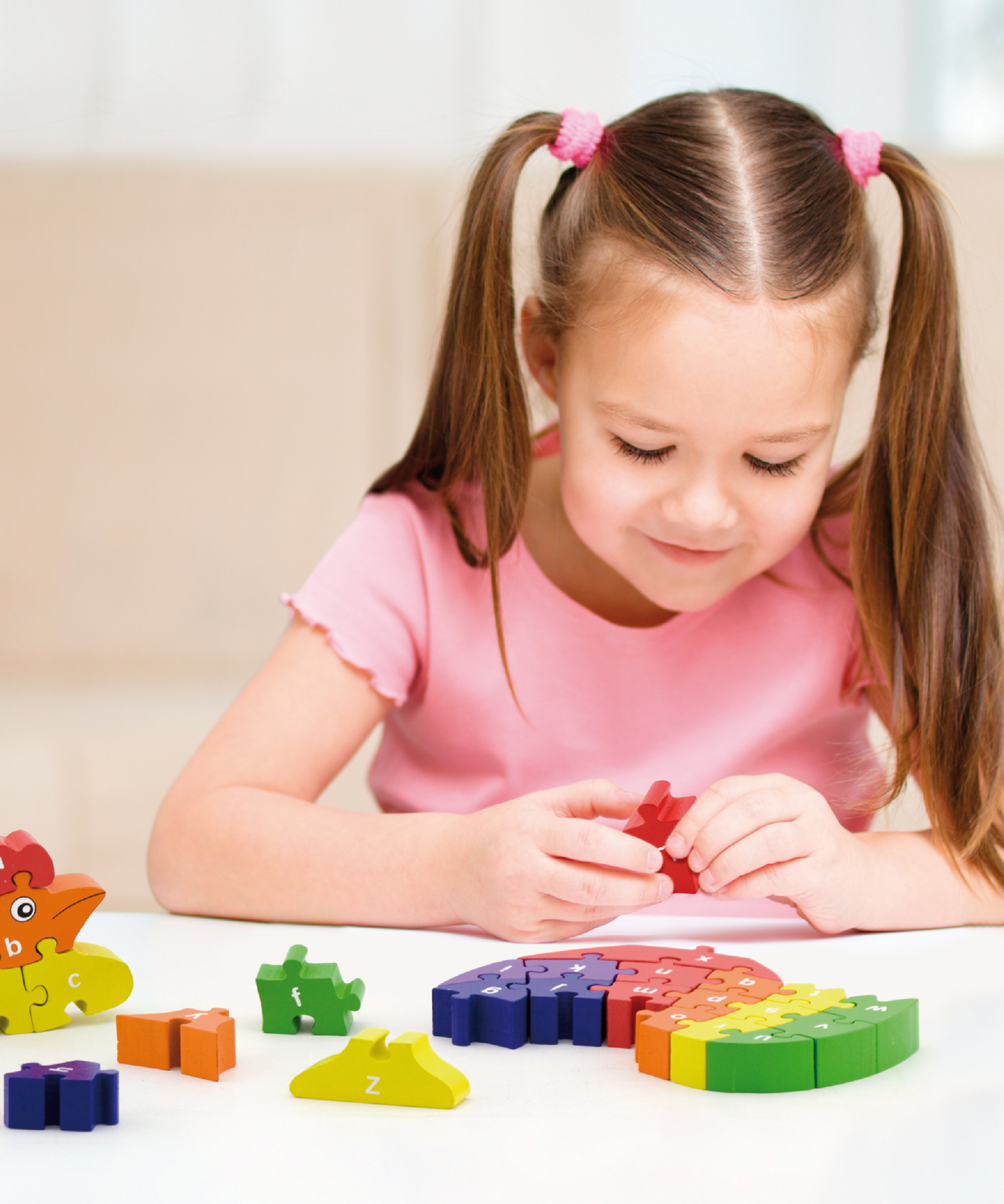 Viga 3D Rooster with Alphabets, 26 Piece Jigsaw Block Puzzle, Montessori Wooden Toy, Develops Sensory, Cognitive & Fine Motor Skills, Non-Toxic & Eco-friendly Kids Educational Toy, 3Y+