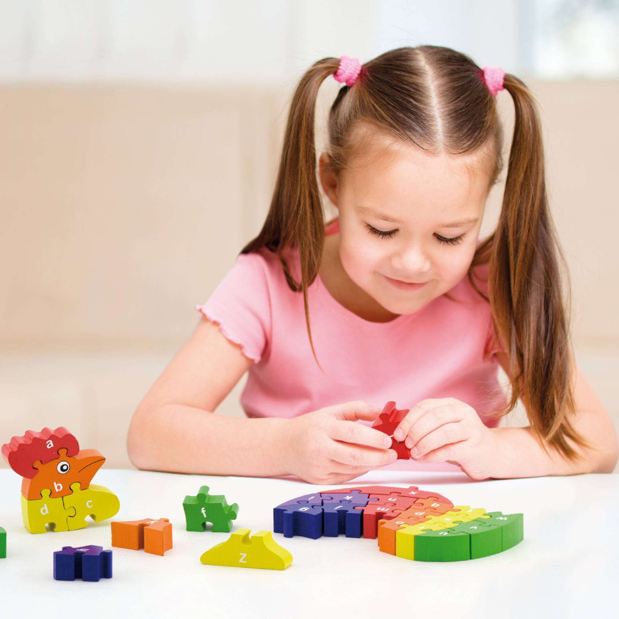 Viga 3D Rooster with Alphabets, 26 Piece Jigsaw Block Puzzle, Montessori Wooden Toy, Develops Sensory, Cognitive & Fine Motor Skills, Non-Toxic & Eco-friendly Kids Educational Toy, 3Y+