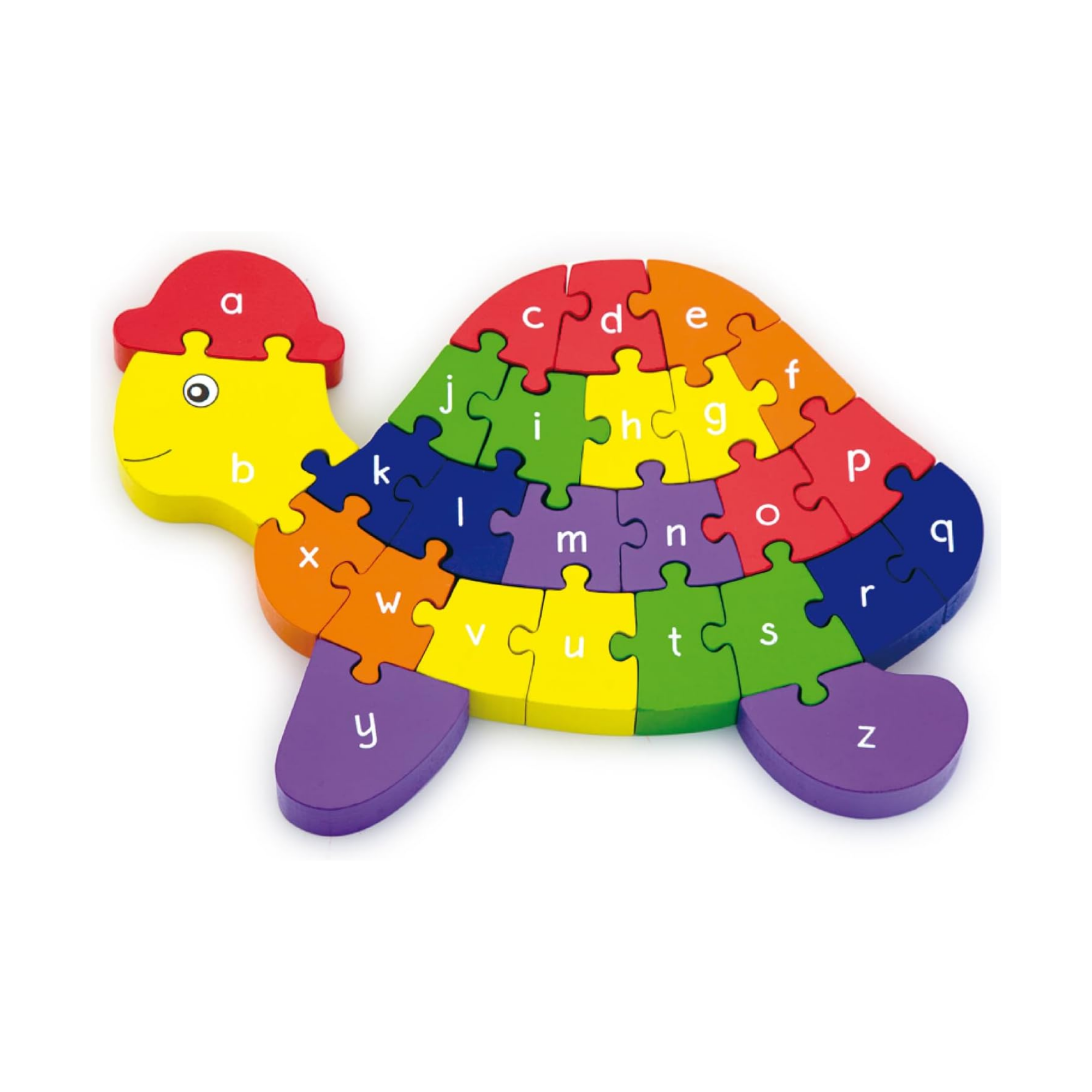 Viga 3D Turtle with Alphabets, 26 Piece Jigsaw Block Puzzle, Montessori Wooden Toy, Develops Sensory, Cognitive & Fine Motor Skills, Non-Toxic & Eco-friendly Kids Educational Toy, 3Y+