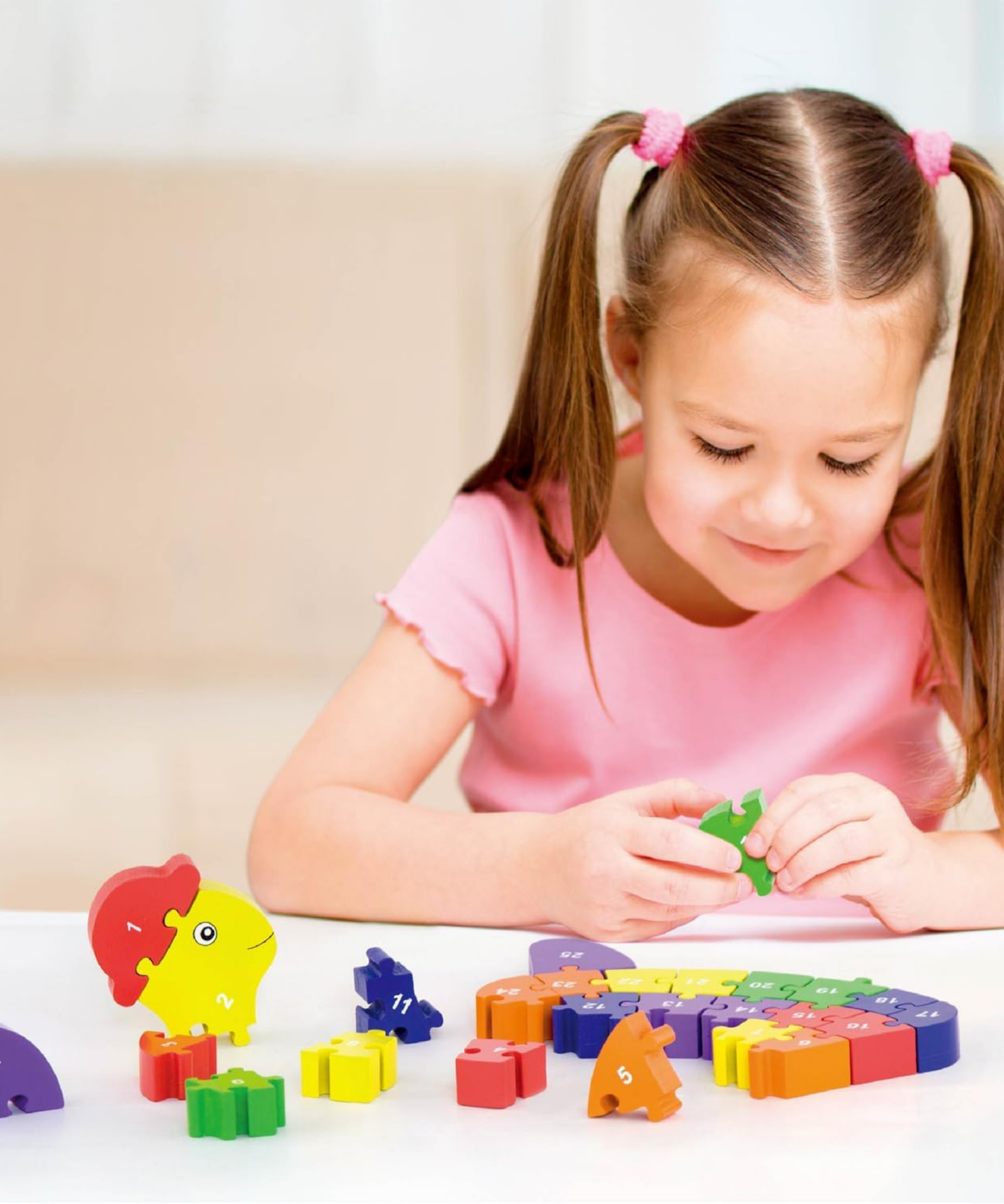 Viga 3D Turtle with Alphabets, 26 Piece Jigsaw Block Puzzle, Montessori Wooden Toy, Develops Sensory, Cognitive & Fine Motor Skills, Non-Toxic & Eco-friendly Kids Educational Toy, 3Y+