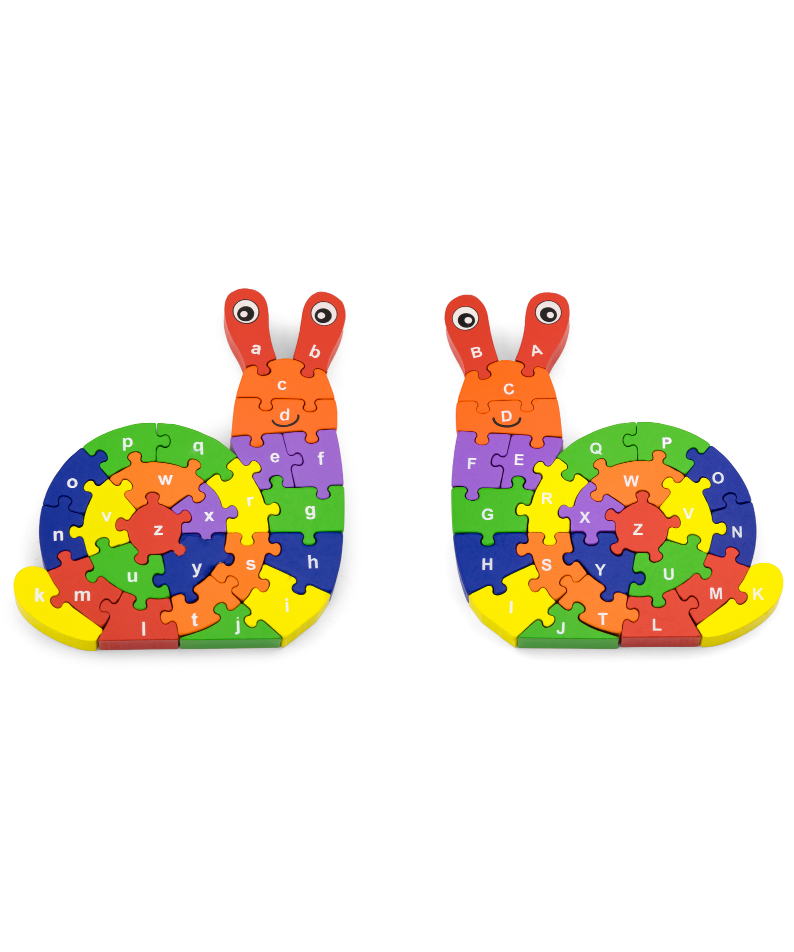 Viga 3D Snail with Alphabets, 26 Piece Jigsaw Block Puzzle, Montessori Wooden Toy, Develops Sensory, Cognitive & Fine Motor Skills, Non-Toxic & Eco-friendly Kids Educational Toy, 3Y+