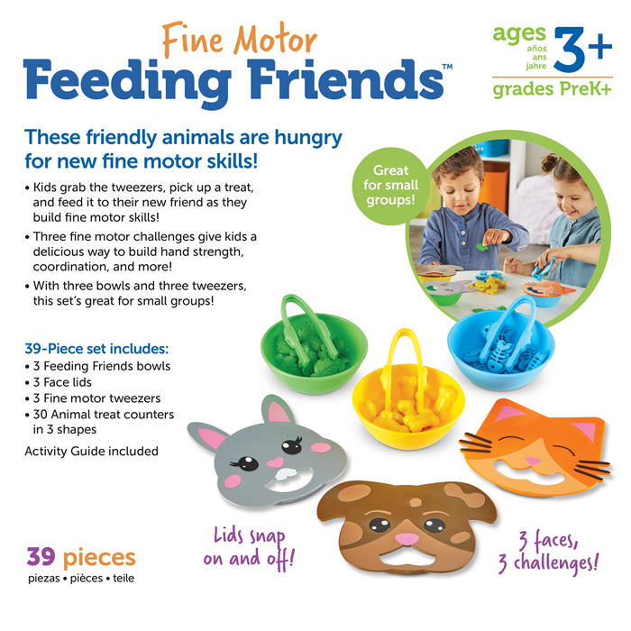 Learning Resources Fine Motor Feeding Friends – Interactive Food Play & Motor Skills Set (Ages 3+)