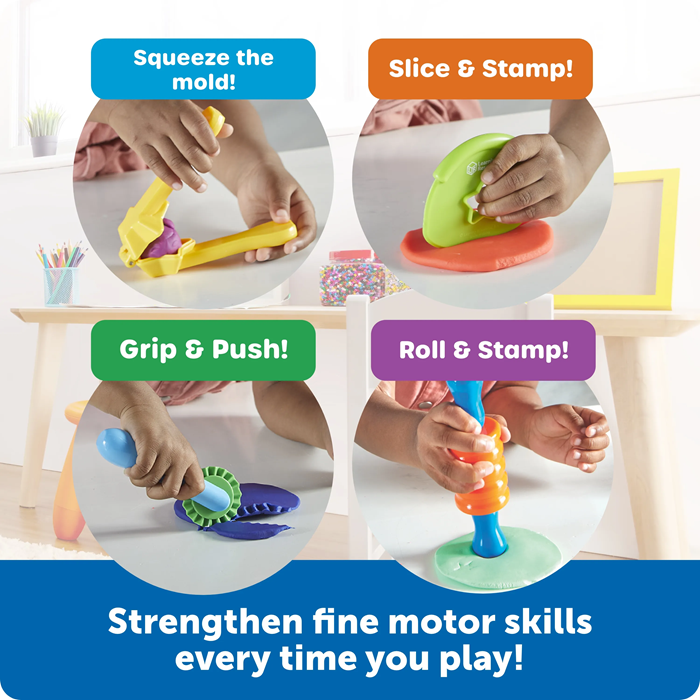 Learning Resources Helping Hands Tactile Tools – 4-Piece Fine Motor & Sensory Play Set