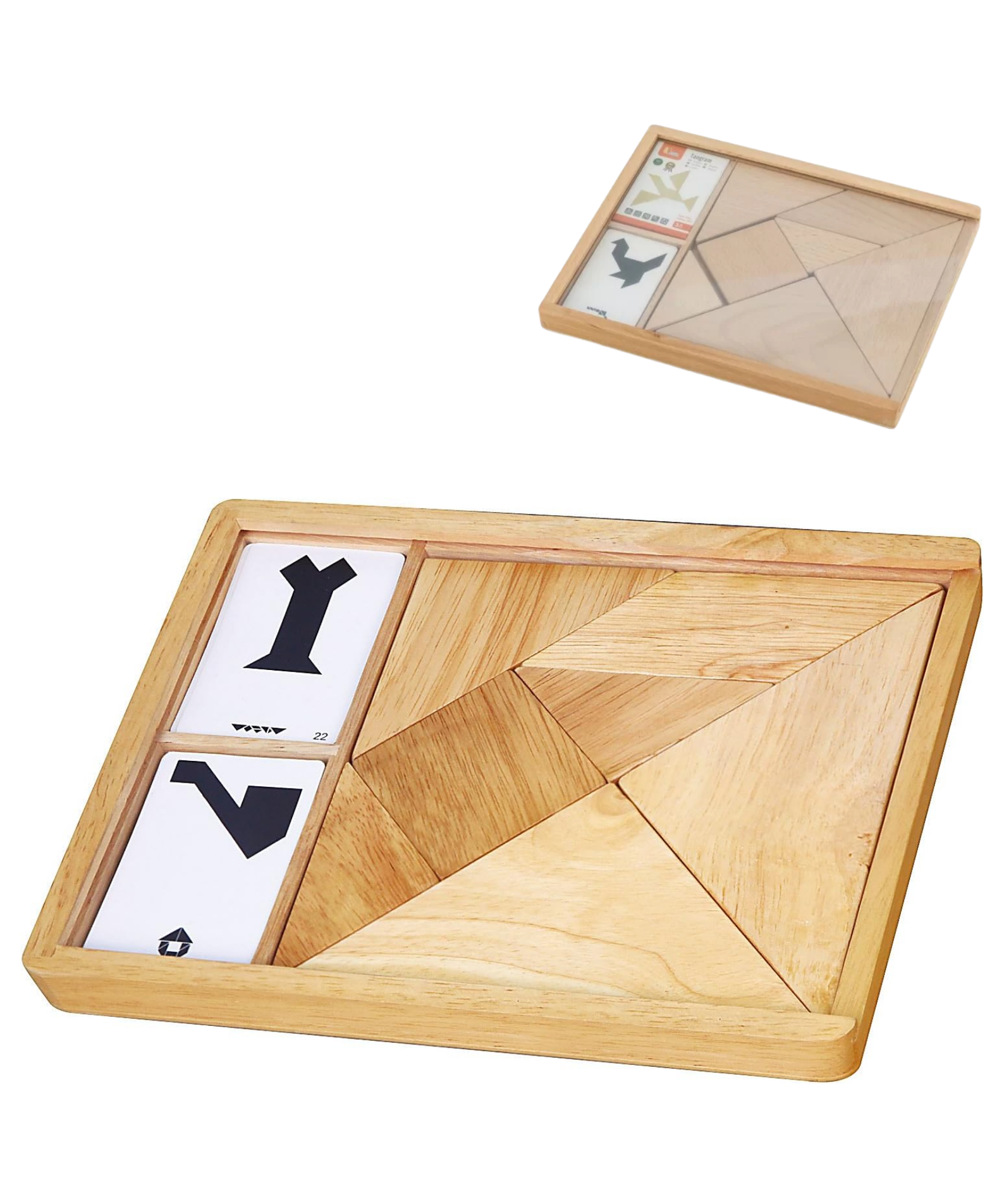 Viga Tangram, 7 Piece Geometric Puzzle, Montessori Wooden Toy, Develops Sensory, Cognitive & Fine Motor Skills, Non-Toxic & Eco-friendly Kids Educational Toy, Suitable for Boys and Girls Aged 3Y+