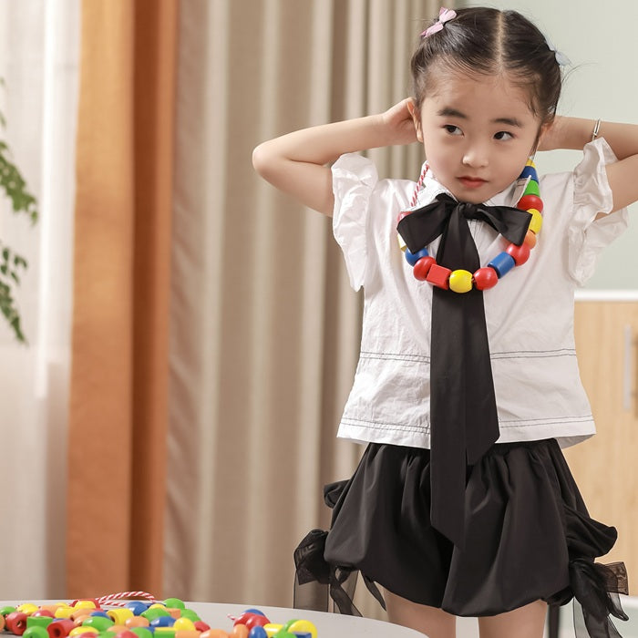 Viga Wooden Lacing Beads – 90-Piece Fine Motor & Colour Sorting Set