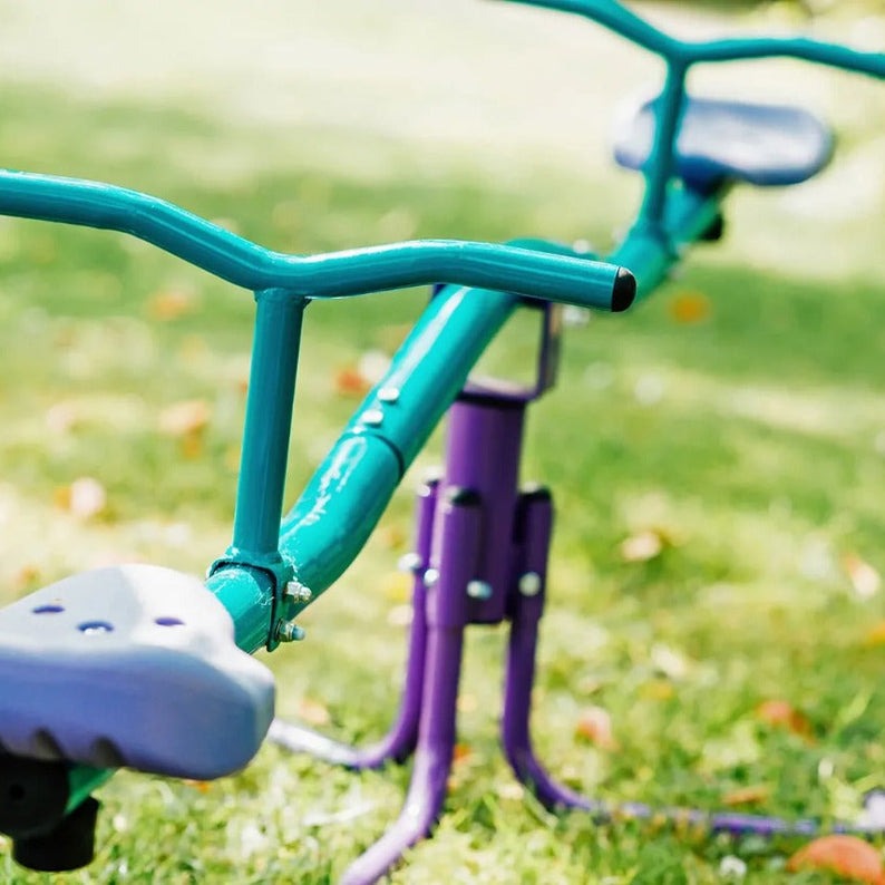 Plum Rotating Metal See Saw, 360° Rotation, Easy to Assemble Sturdy Metal Frame Design with 50kg Maximum Weight Capacity, Outdoor Toy Suitable for Children both Boys and Girls Aged 3 years and Above
