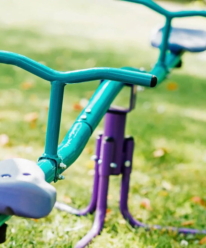 Plum Rotating Metal See Saw, 360° Rotation, Easy to Assemble Sturdy Metal Frame Design with 50kg Maximum Weight Capacity, Outdoor Toy Suitable for Children both Boys and Girls Aged 3 years and Above