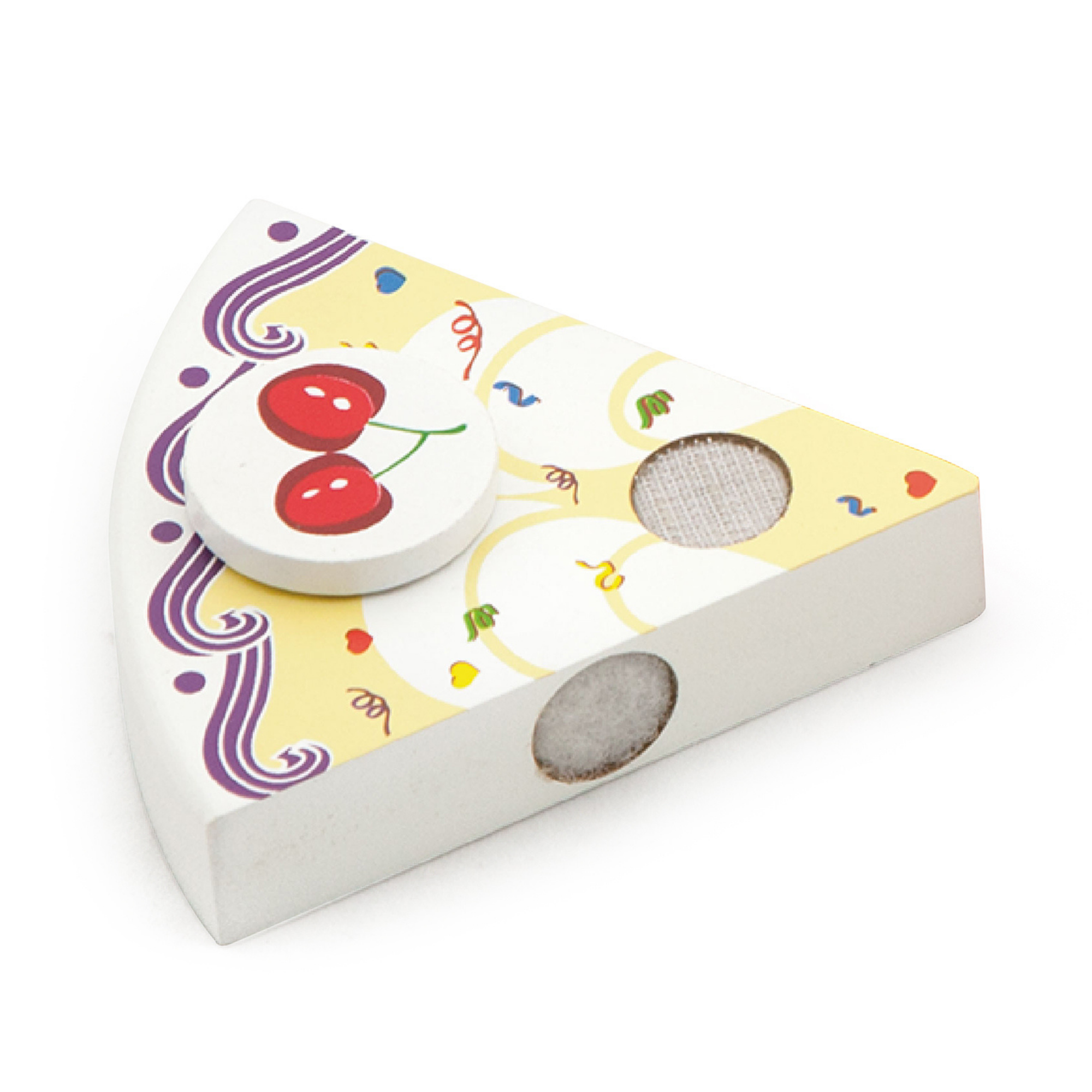 VIGA Wooden Cutting Birthday Cake Play Set  6 Slice Cake with Candle, Toppings, Serving Tools, and Age Numbers  Pretend Play Food Toy for Kids  Ages 18 Months and Up