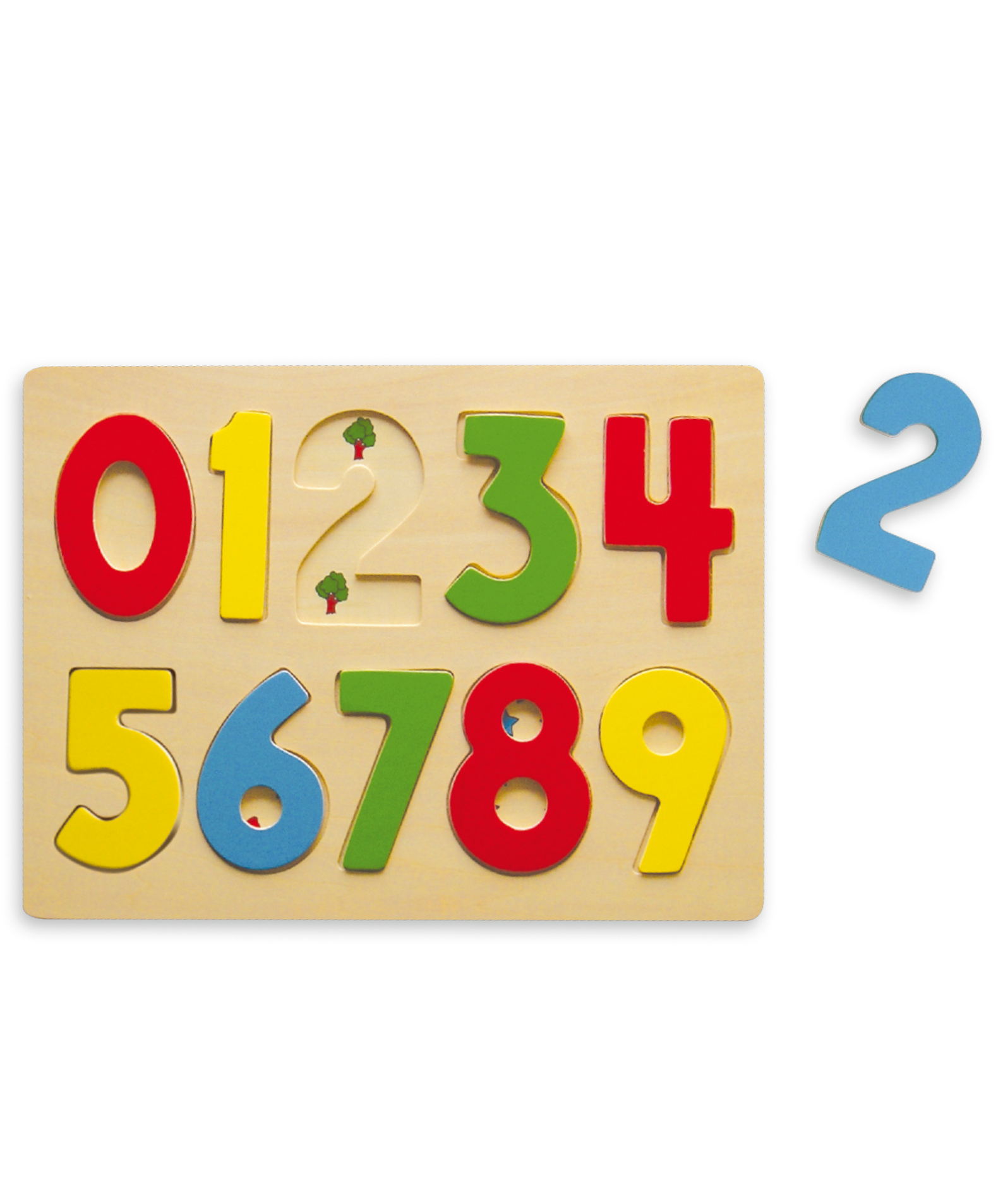Viga 0-9 Numbers, 10 Piece Block Puzzle, Montessori Wooden Toy, Develops Sensory, Cognitive & Fine Motor Skills, Non-Toxic & Eco-friendly Kids Educational Toy, Suitable for Boys and Girls Aged 3Y+