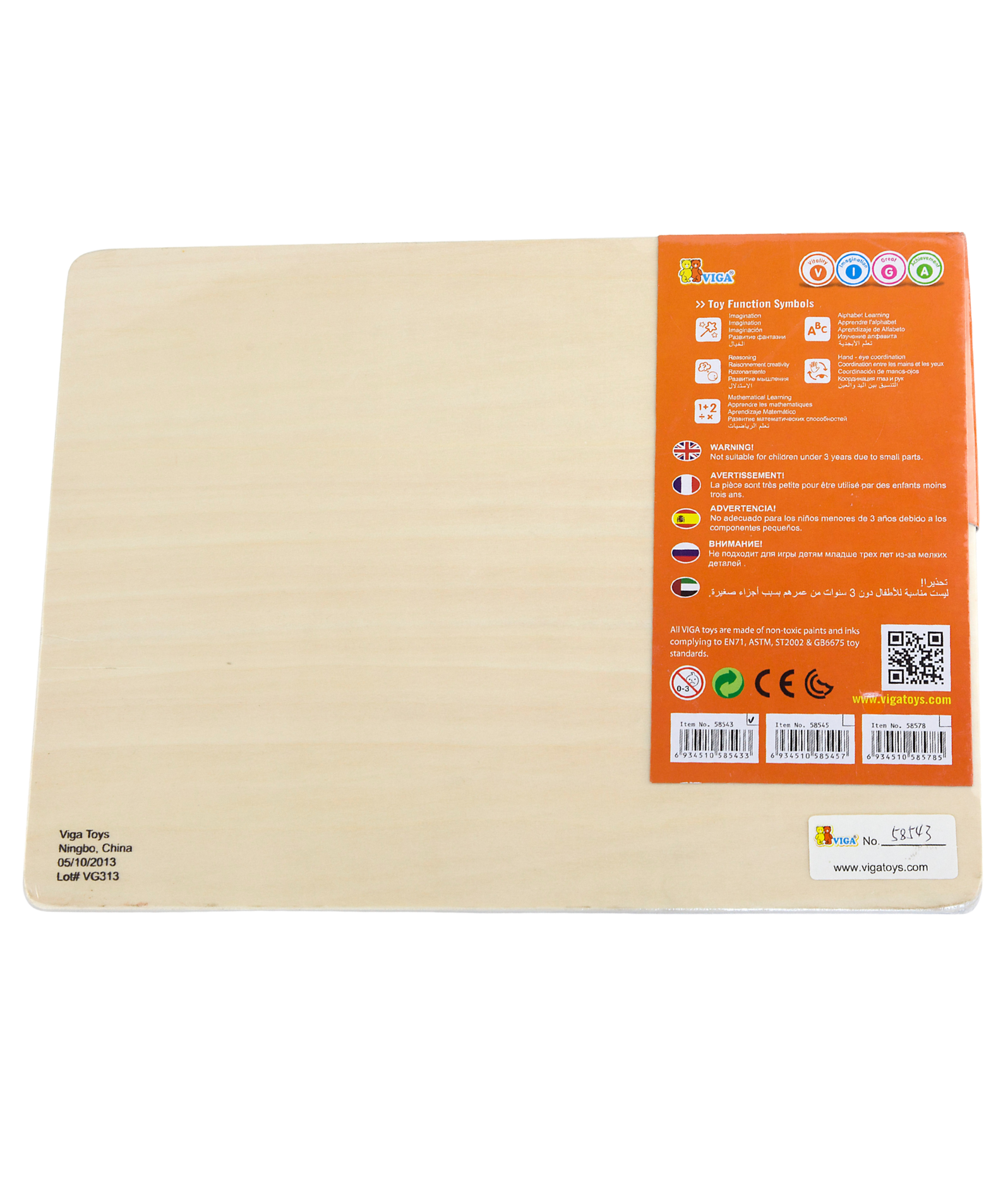 Viga 0-9 Numbers, 10 Piece Block Puzzle, Montessori Wooden Toy, Develops Sensory, Cognitive & Fine Motor Skills, Non-Toxic & Eco-friendly Kids Educational Toy, Suitable for Boys and Girls Aged 3Y+