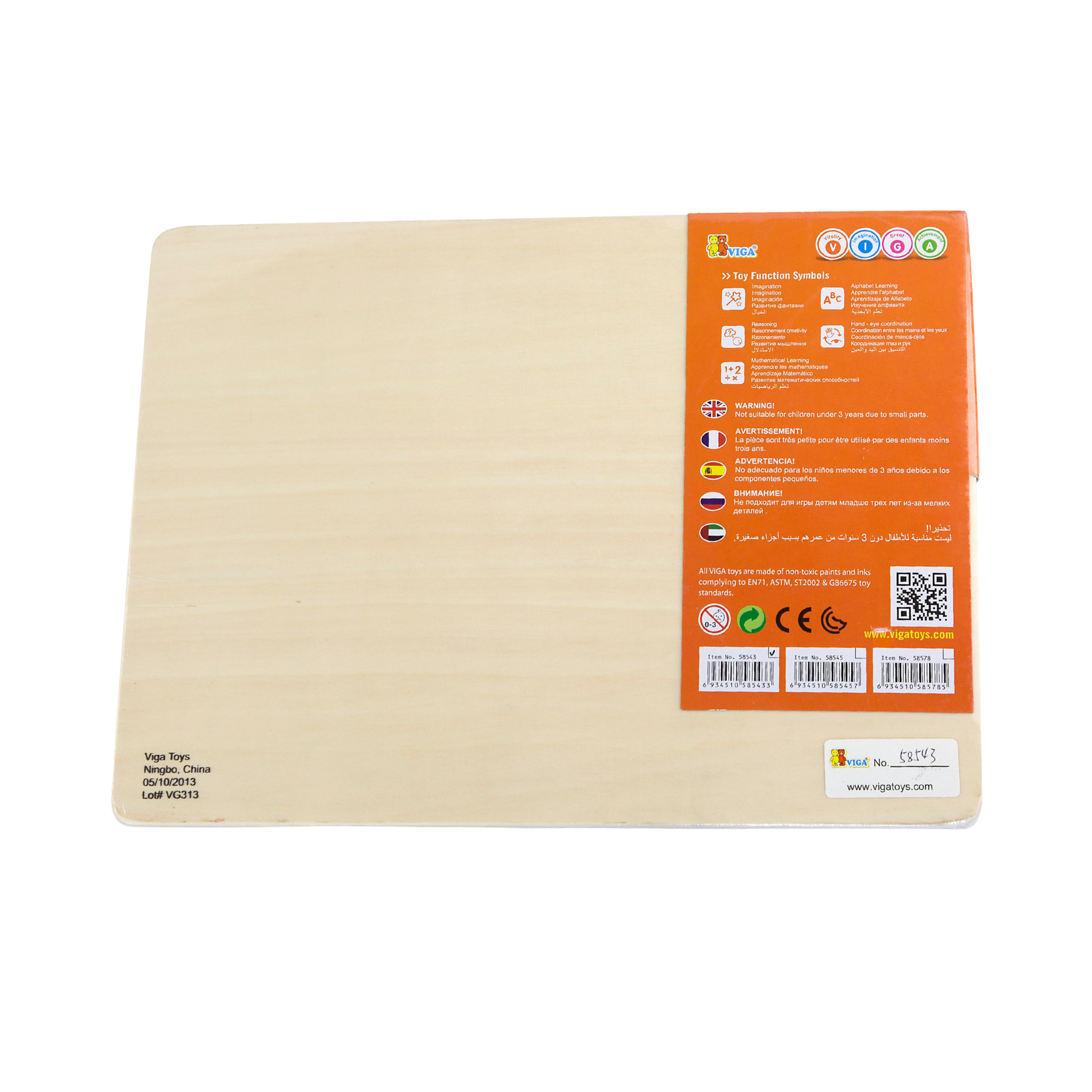 Viga 0-9 Numbers, 10 Piece Block Puzzle, Montessori Wooden Toy, Develops Sensory, Cognitive & Fine Motor Skills, Non-Toxic & Eco-friendly Kids Educational Toy, Suitable for Boys and Girls Aged 3Y+