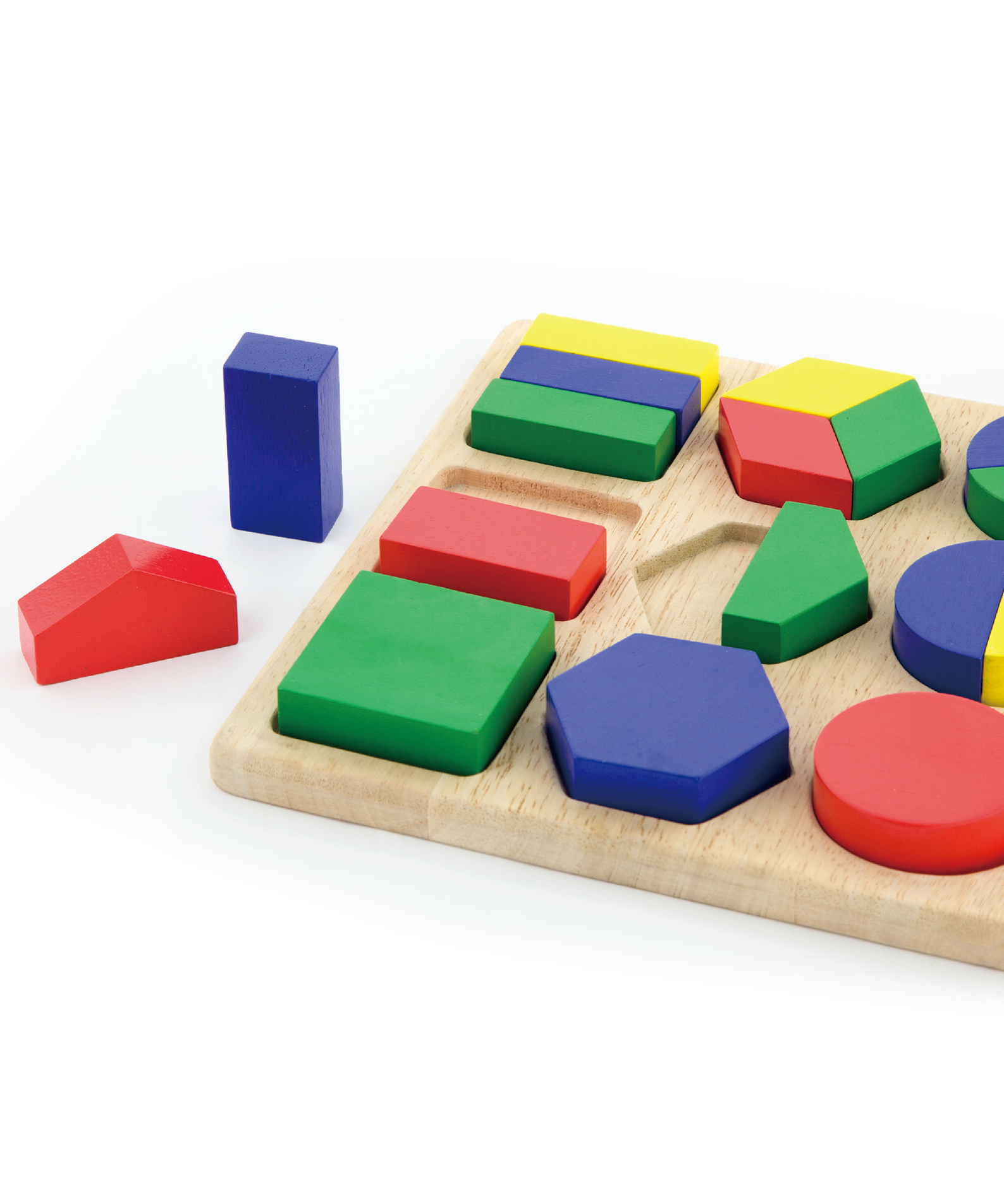 Viga Shapes, 18 Piece Geometric Block Puzzle, Montessori Wooden Toy, Develops Sensory, Cognitive & Fine Motor Skills, Non-Toxic & Eco-friendly Kids Educational Toy, Suitable for Children Aged 12M+
