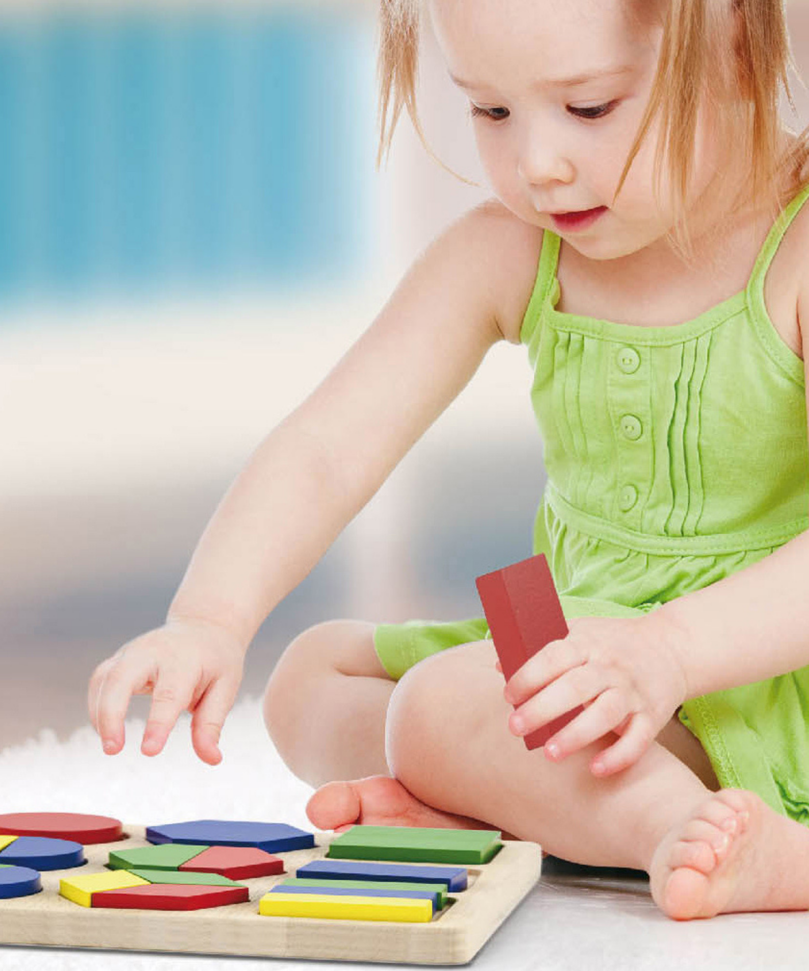 Viga Shapes, 18 Piece Geometric Block Puzzle, Montessori Wooden Toy, Develops Sensory, Cognitive & Fine Motor Skills, Non-Toxic & Eco-friendly Kids Educational Toy, Suitable for Children Aged 12M+