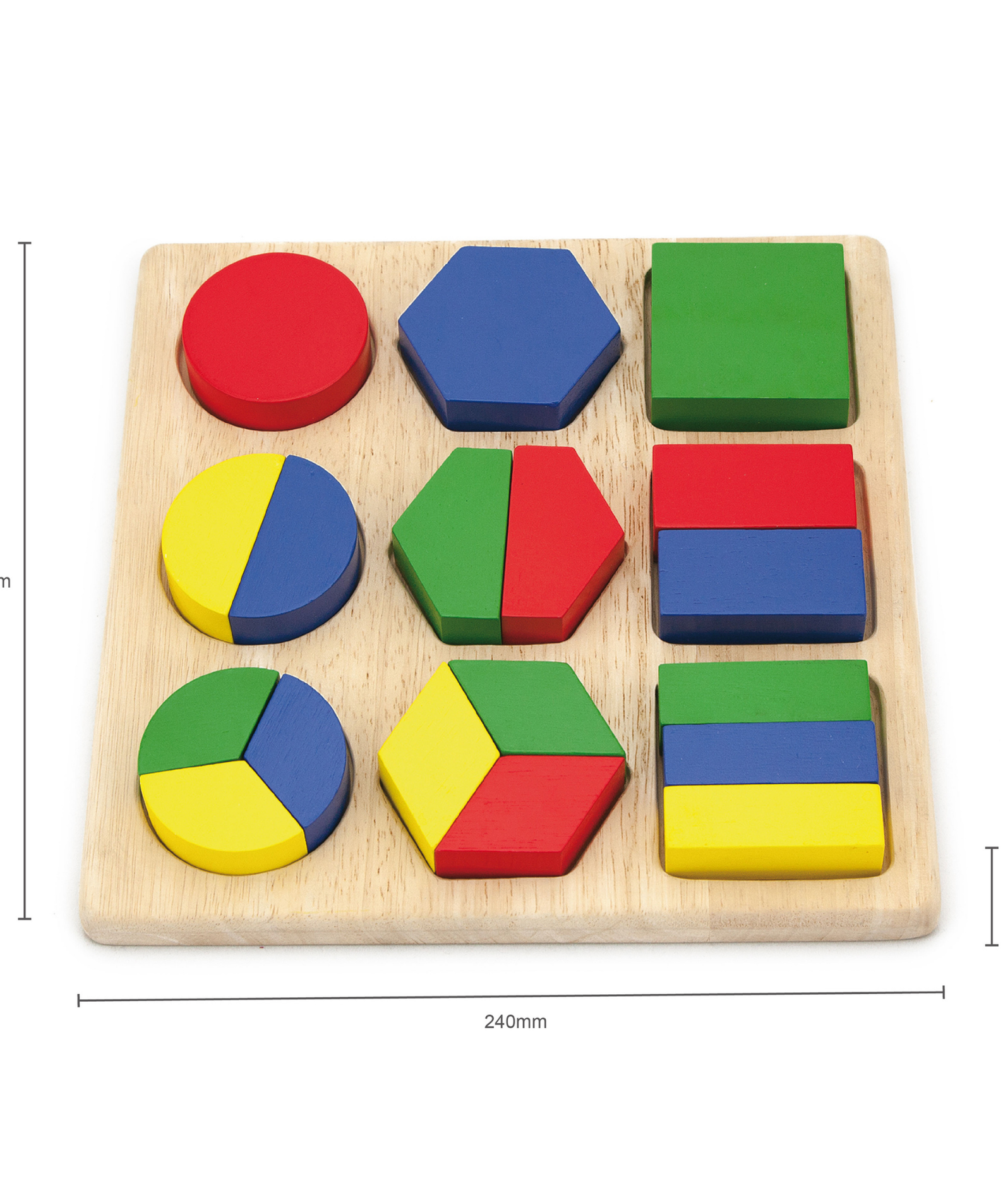 Viga Shapes, 18 Piece Geometric Block Puzzle, Montessori Wooden Toy, Develops Sensory, Cognitive & Fine Motor Skills, Non-Toxic & Eco-friendly Kids Educational Toy, Suitable for Children Aged 12M+