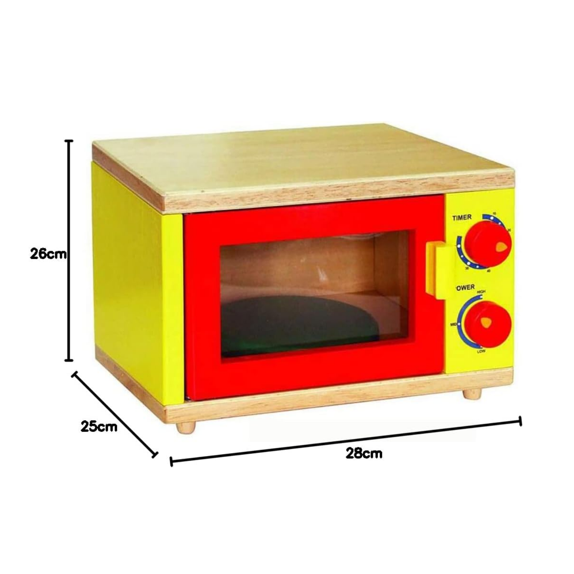 VIGA Wooden Microwave Oven Pretend Play Toy for Kids  Age 3 Years and Above